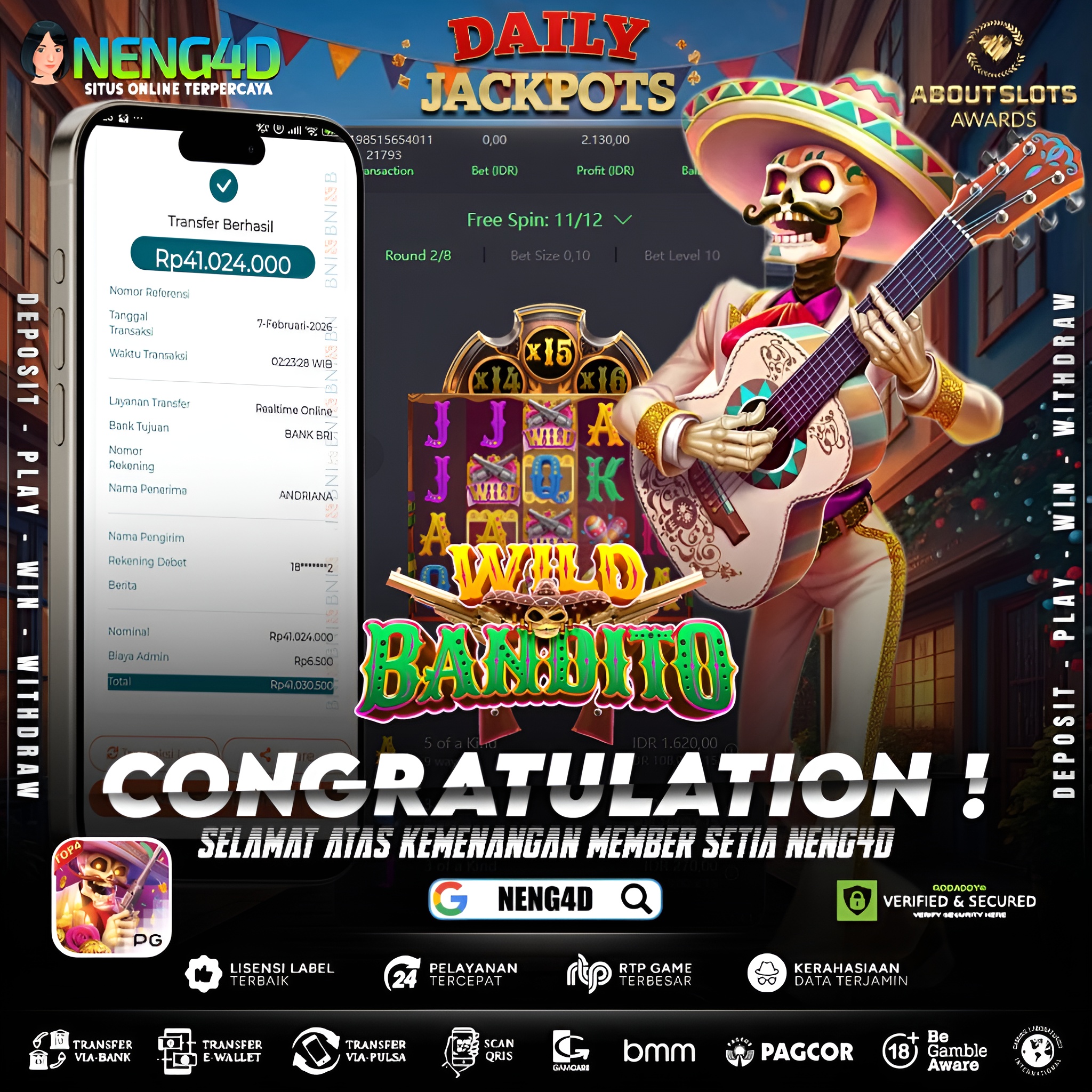 MENANG 41JT MAIN DI WILD BANDITO PG SOFT