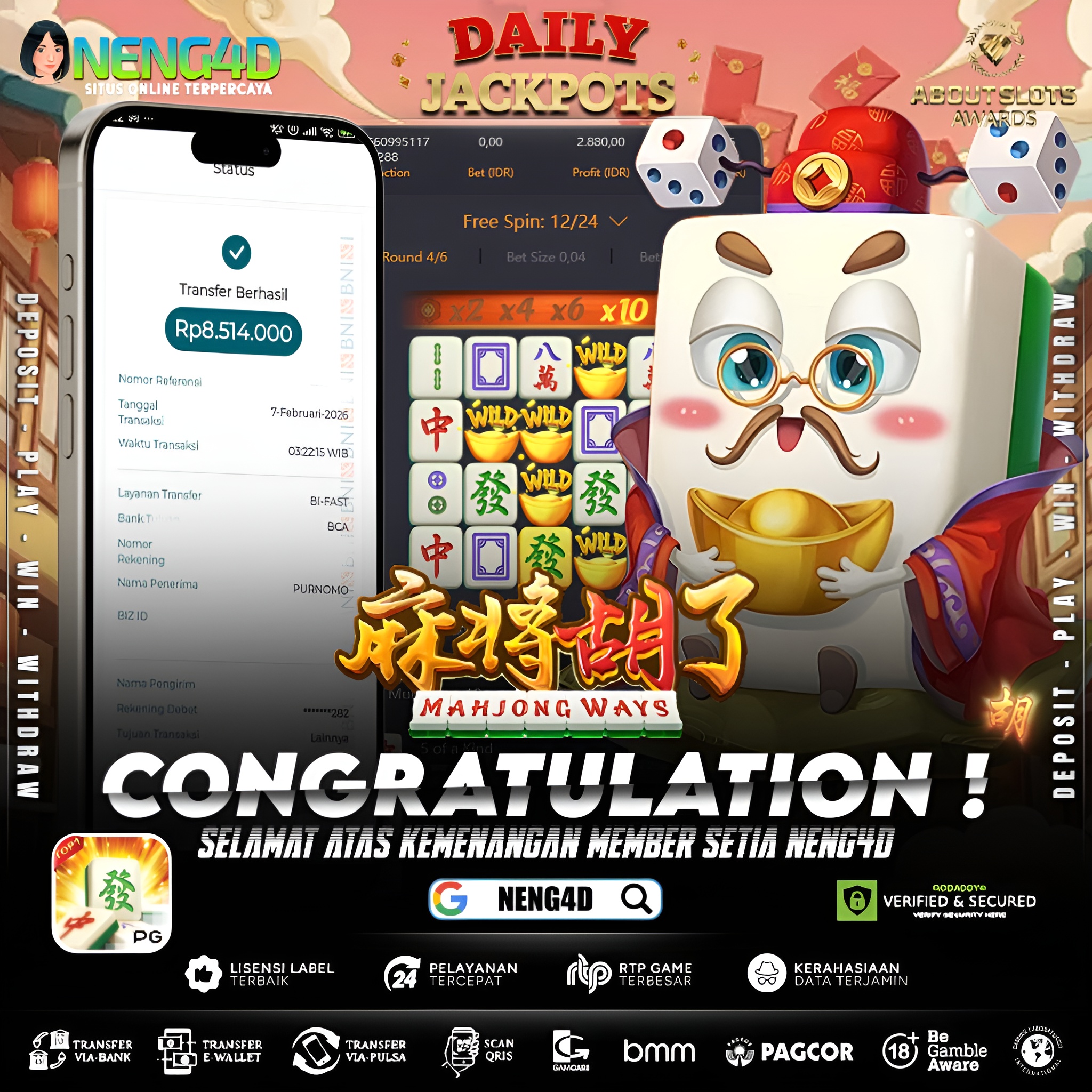 MENANG 8JT MAIN DI MAHJONG WAYS PG SOFT