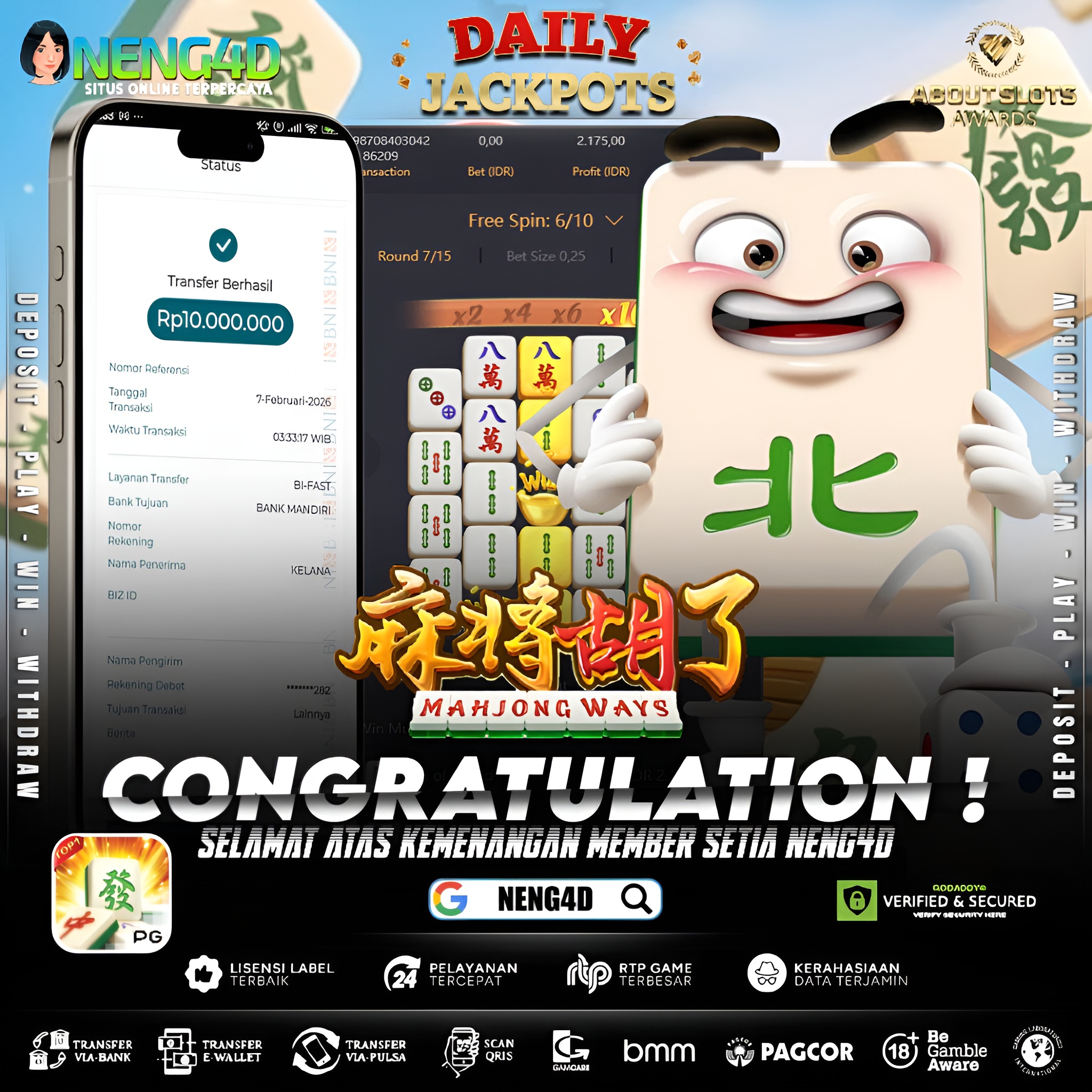 MENANG 10JT MAIN DI MAHJONG WAYS PG SOFT