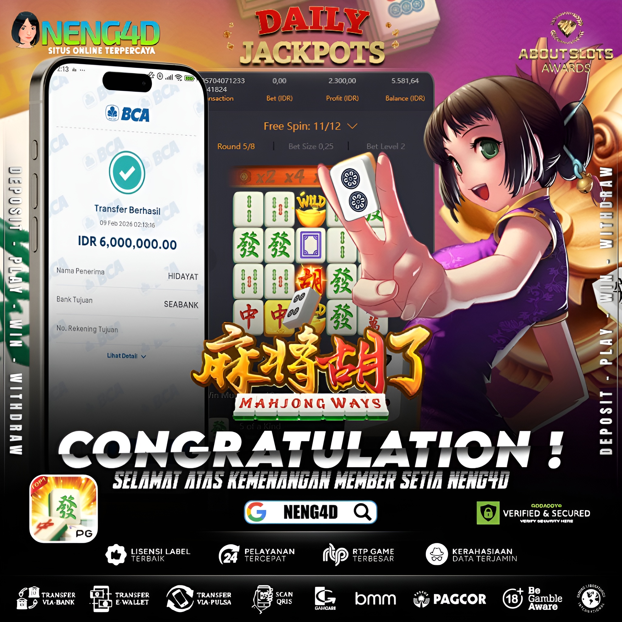 MENANG 6JT MAIN DI MAHJONG WAYS PG SOFT