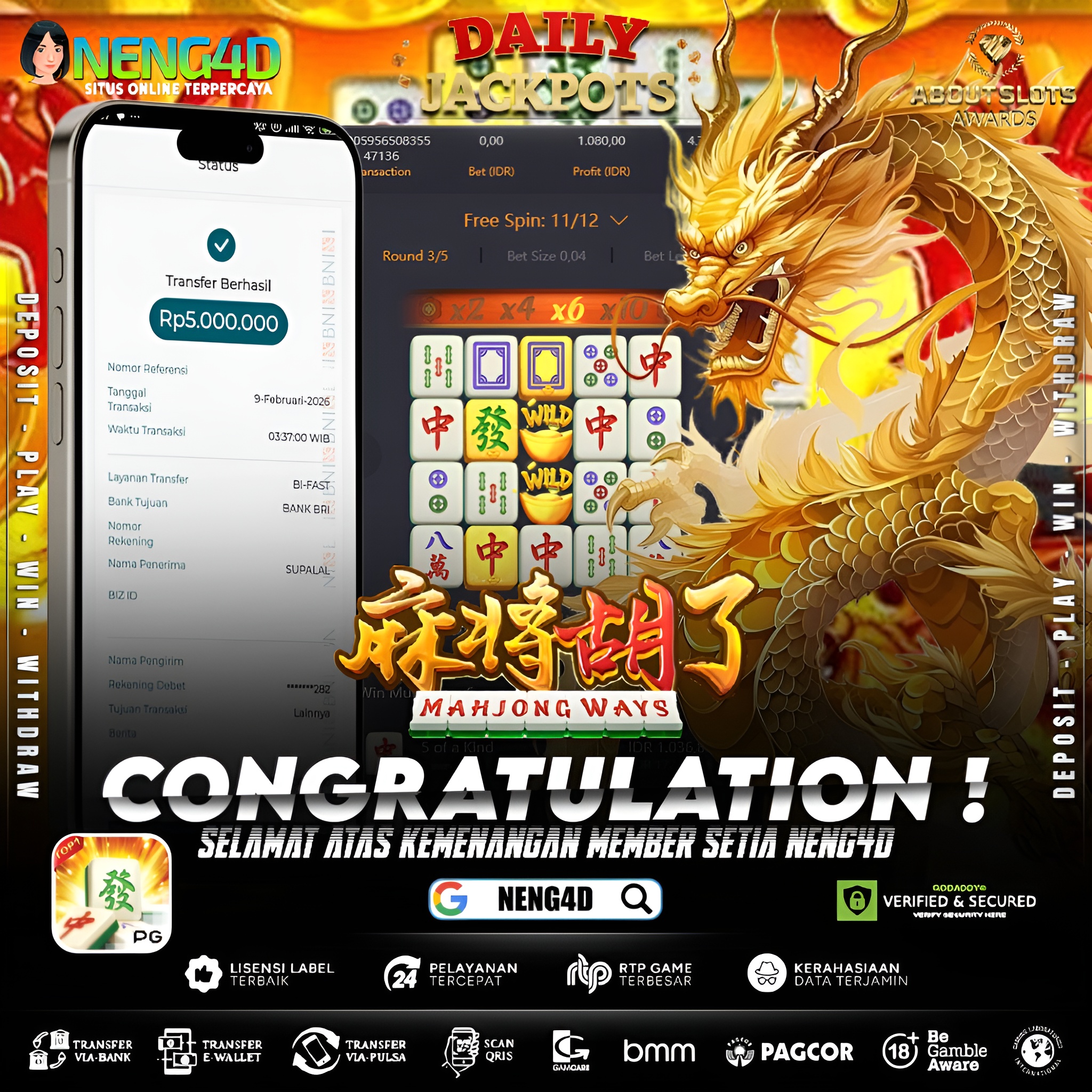 MENANG 5JT MAIN DI MAHJONG WAYS PG SOFT