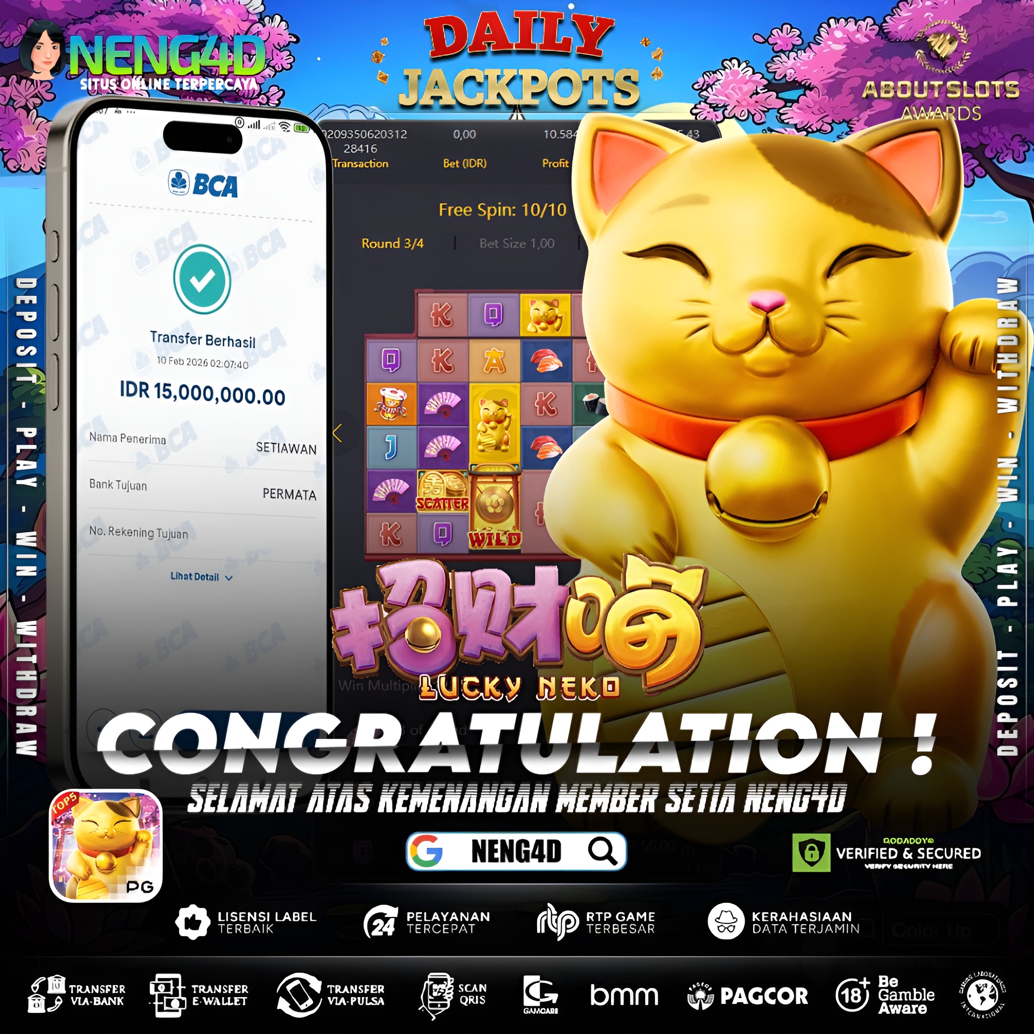 MENANG 15JT MAIN DI LUCKY NEKO PG SOFT