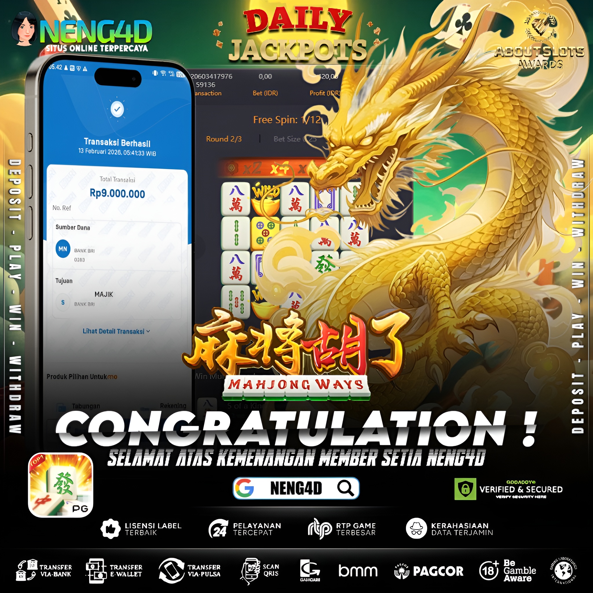 MENANG 9JT MAIN DI MAHJONG WAYS PG SOFT