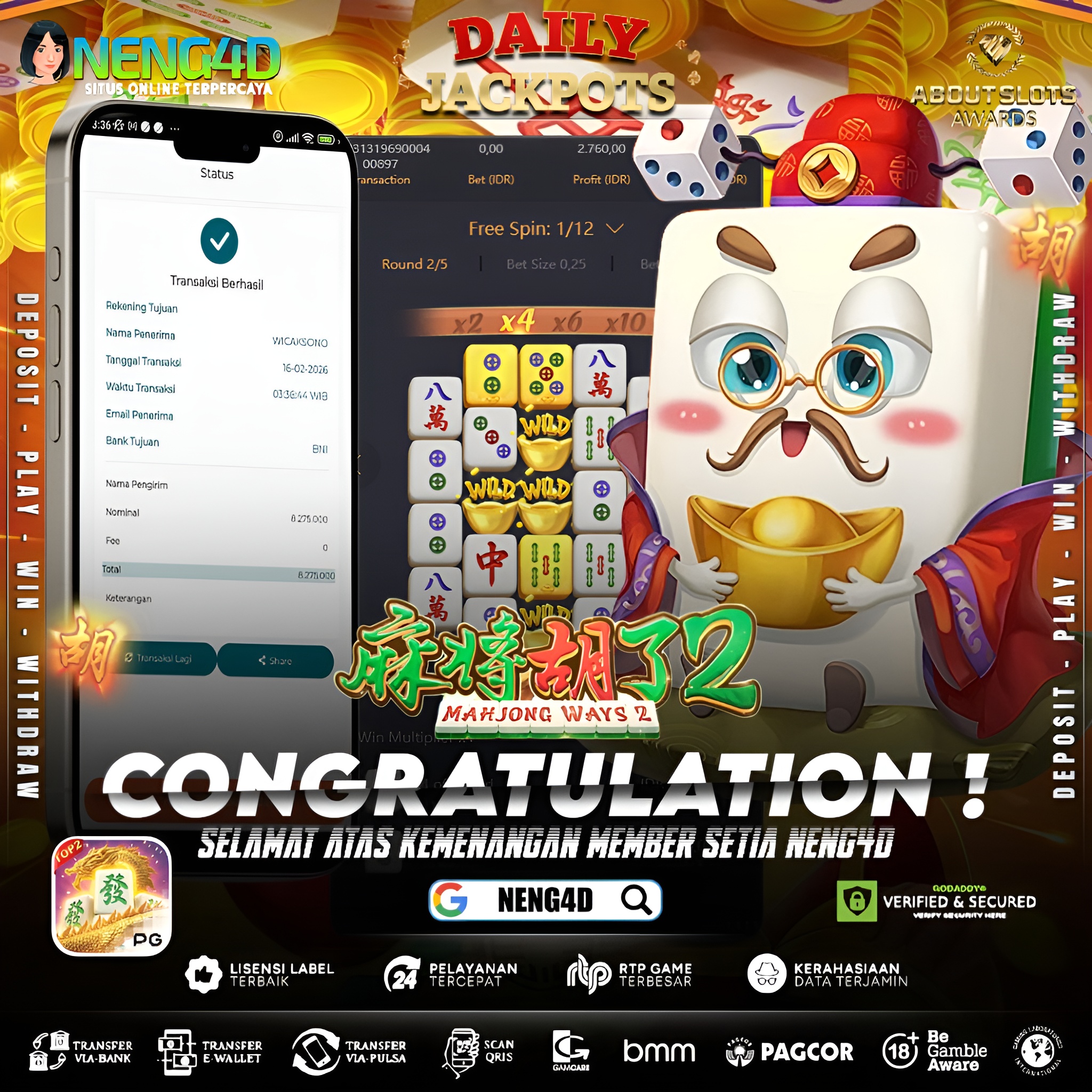 MENANG 8JT MAIN DI MAHJONG WAYS 2 PG SOFT