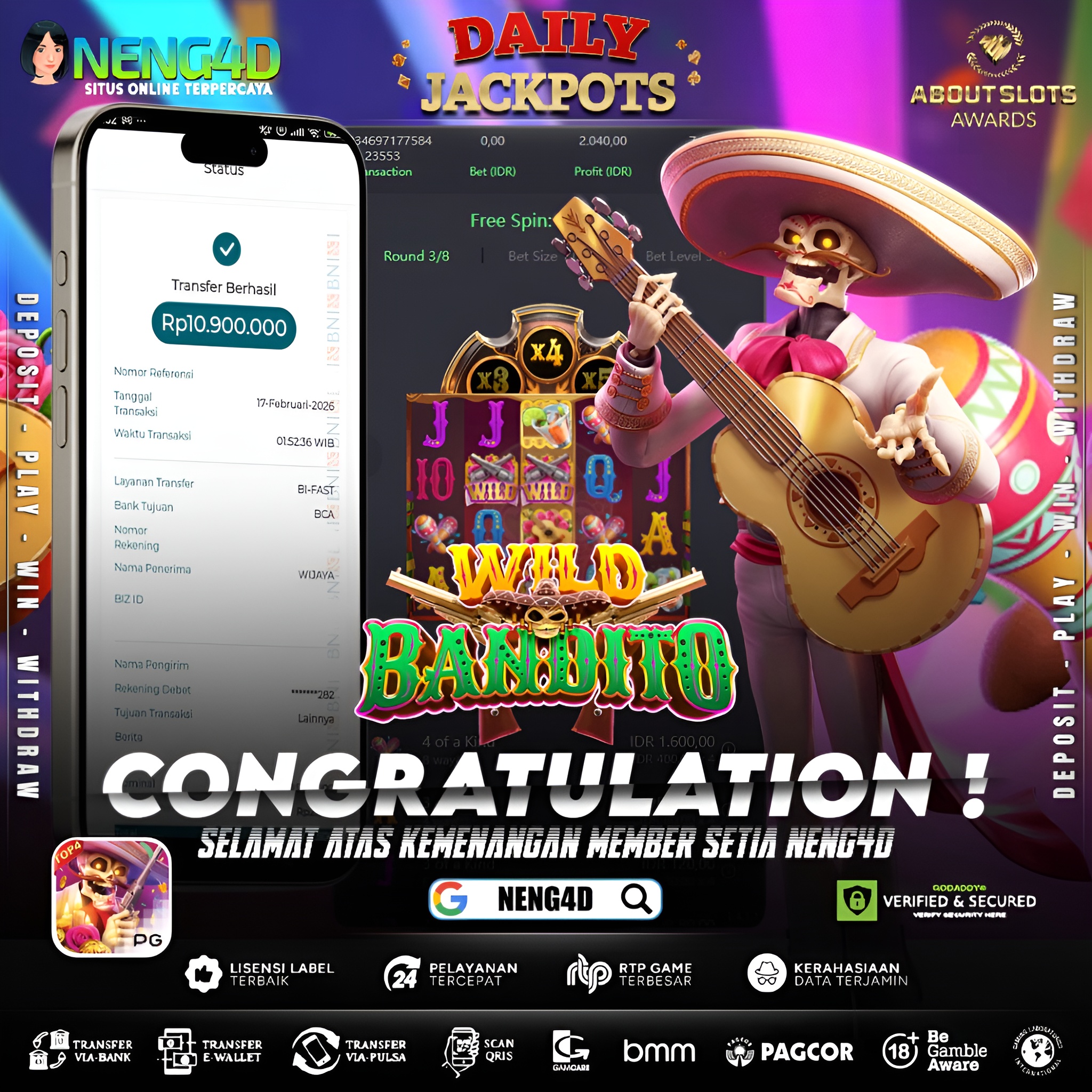 MENANG 10JT MAIN DI WILD BANDITO PG SOFT