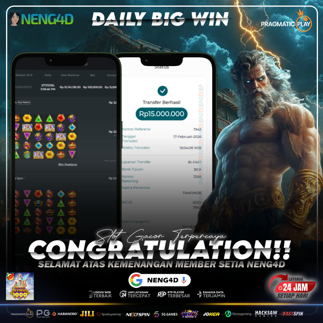 Petir Zeus Mengguncang! 15 Juta Tercipta di NENG4D