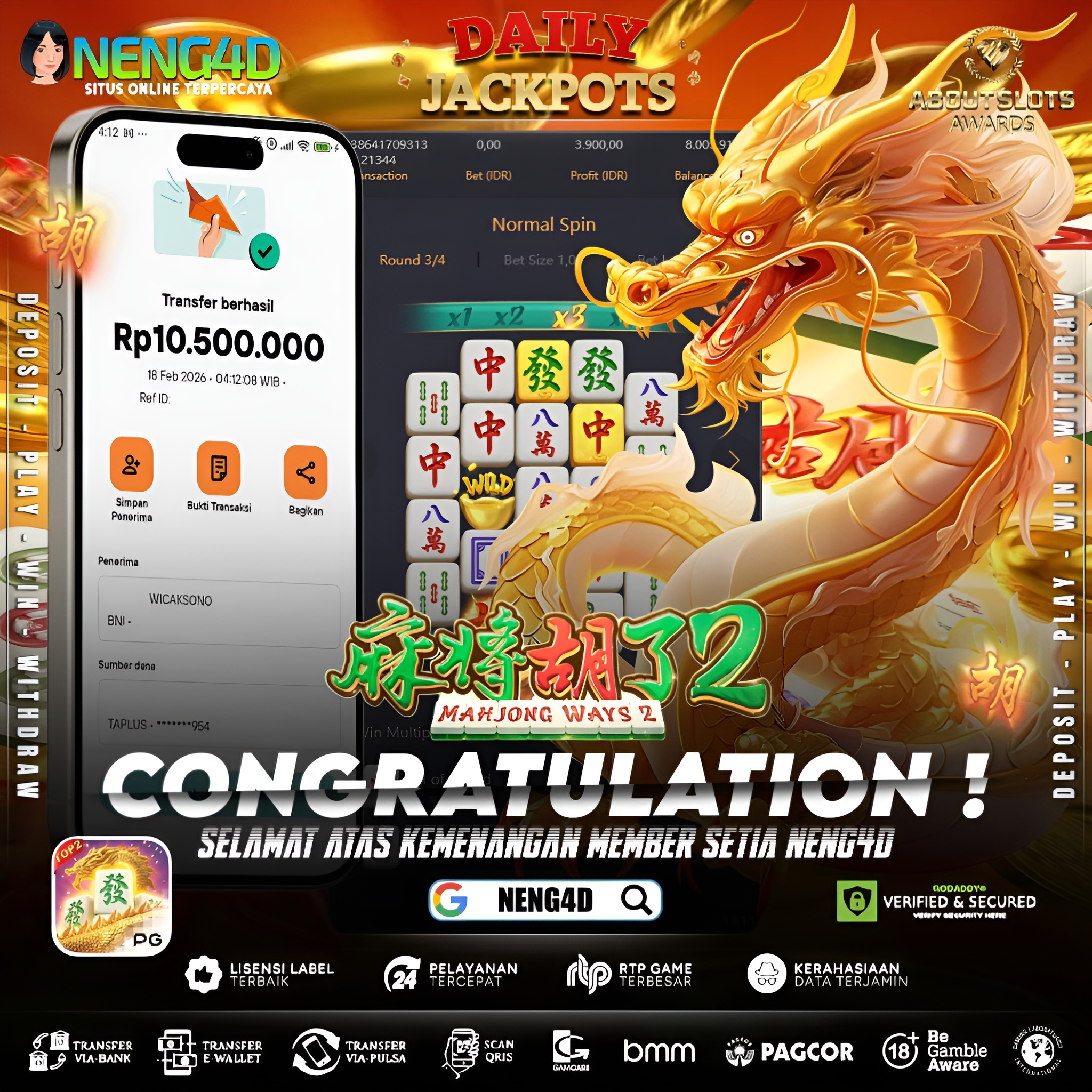 MEMBER SETIA NENG4D RAIH KEMENANGAN 10 JUTA