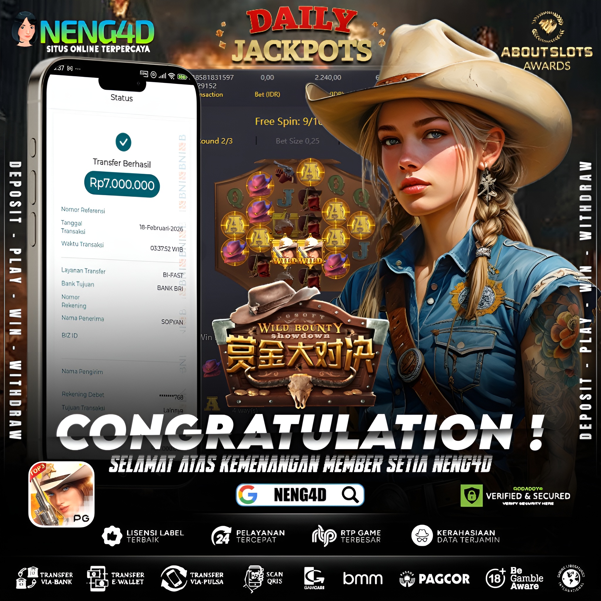 MEMBER SETIA NENG4D RAJAI WILD BOUNTY SHOWDOWN