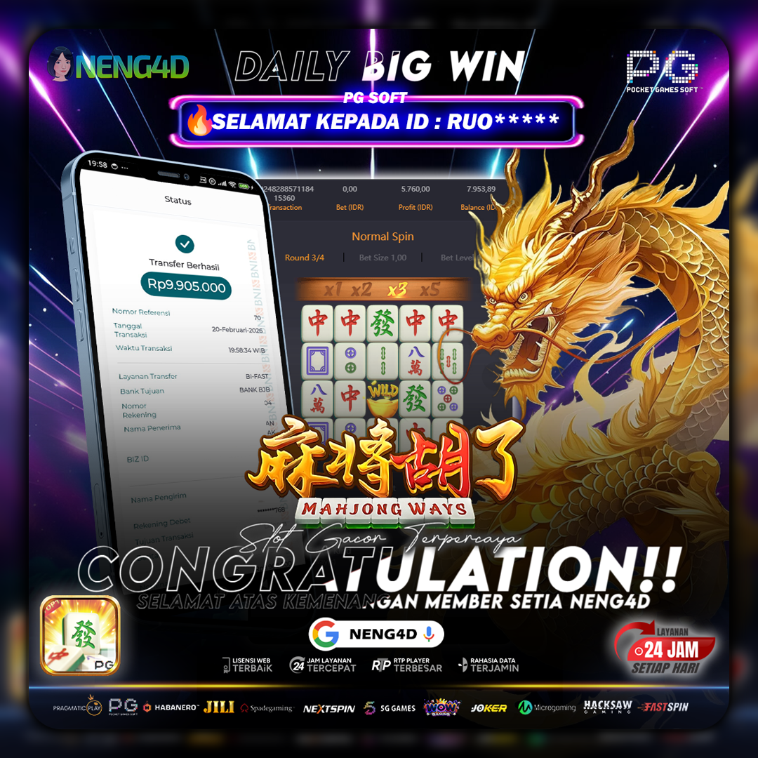 MEMBER SETIA NENG4D MENANG 9 JUTA DI MAHJONG WAYS