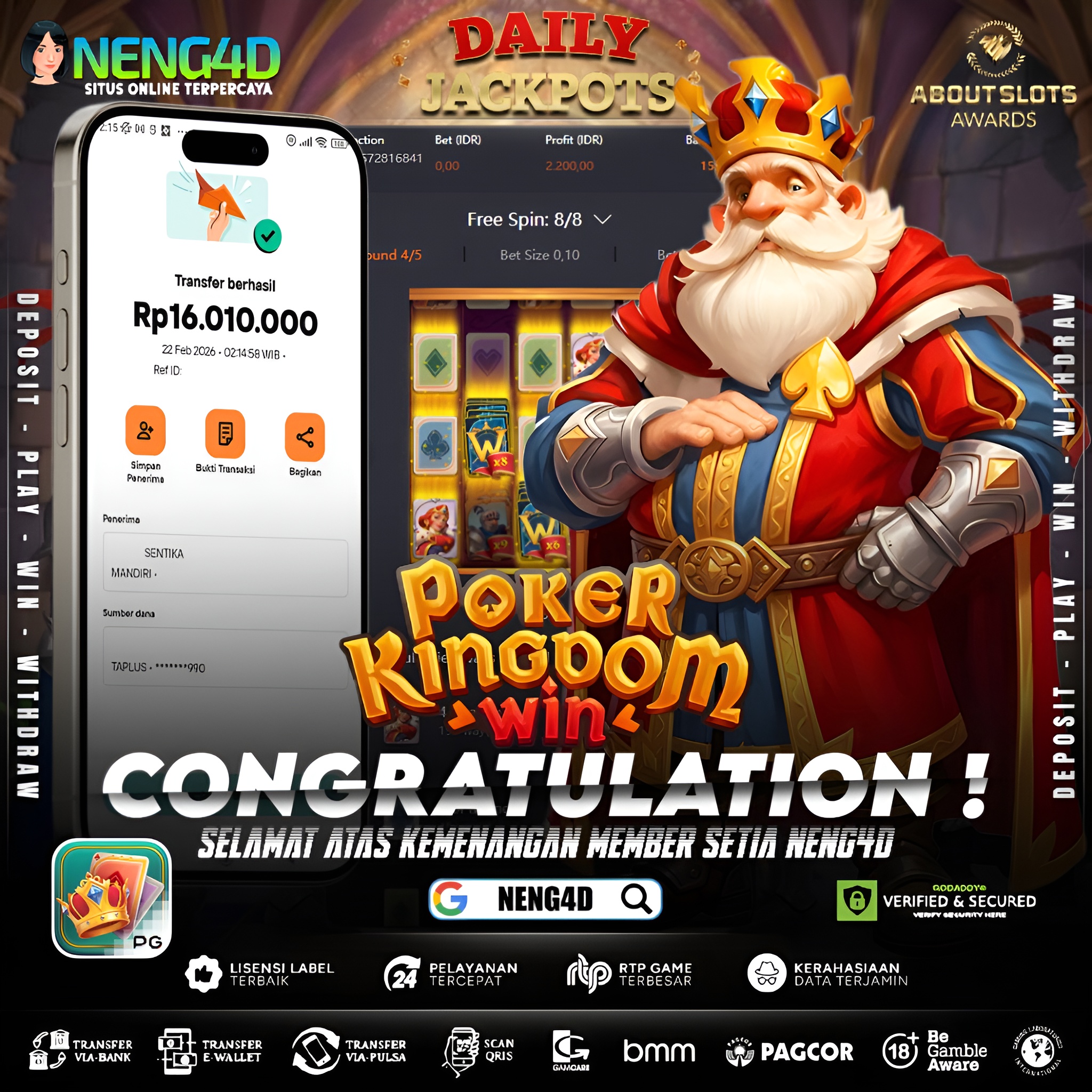 MENANG 16JT MAIN DI POKER KINGDOM WIN PG SOFT
