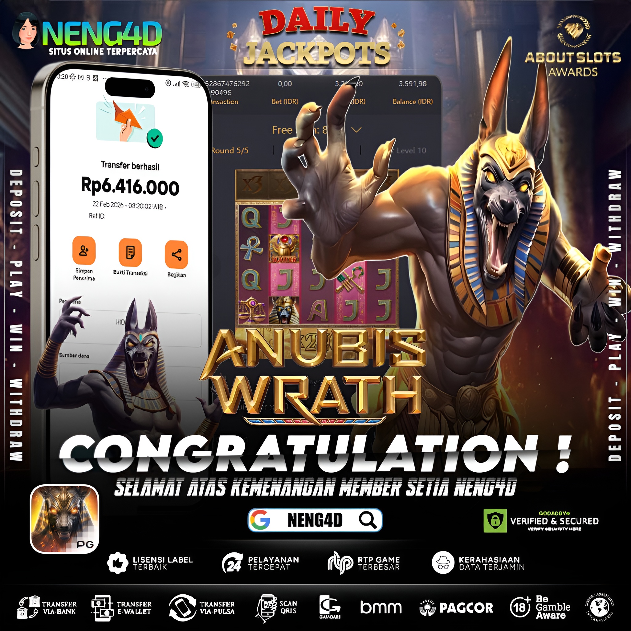 MENANG 6JT MAIN DI ANUBIS WRATH PG SOFT