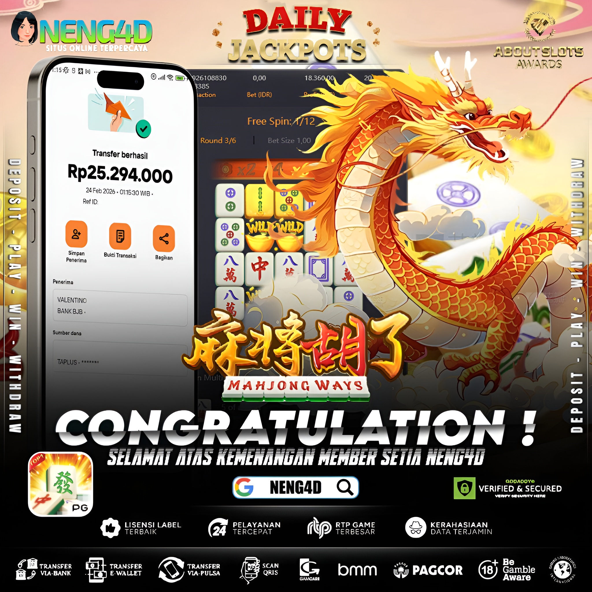 MENANG 25JT MAIN DI MAHJONG WAYS PG SOFT