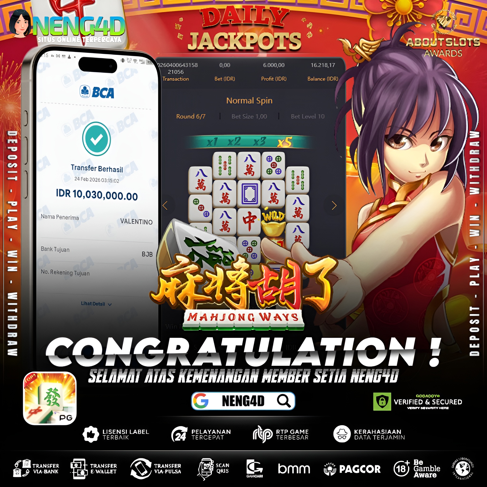 MENANG 10JT MAIN DI MAHJONG WAYS PG SOFT