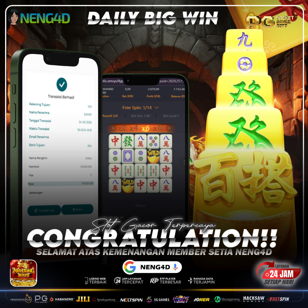 Kombinasi Merah! Mahjong Ways Tembus 10 Juta di NENG4D