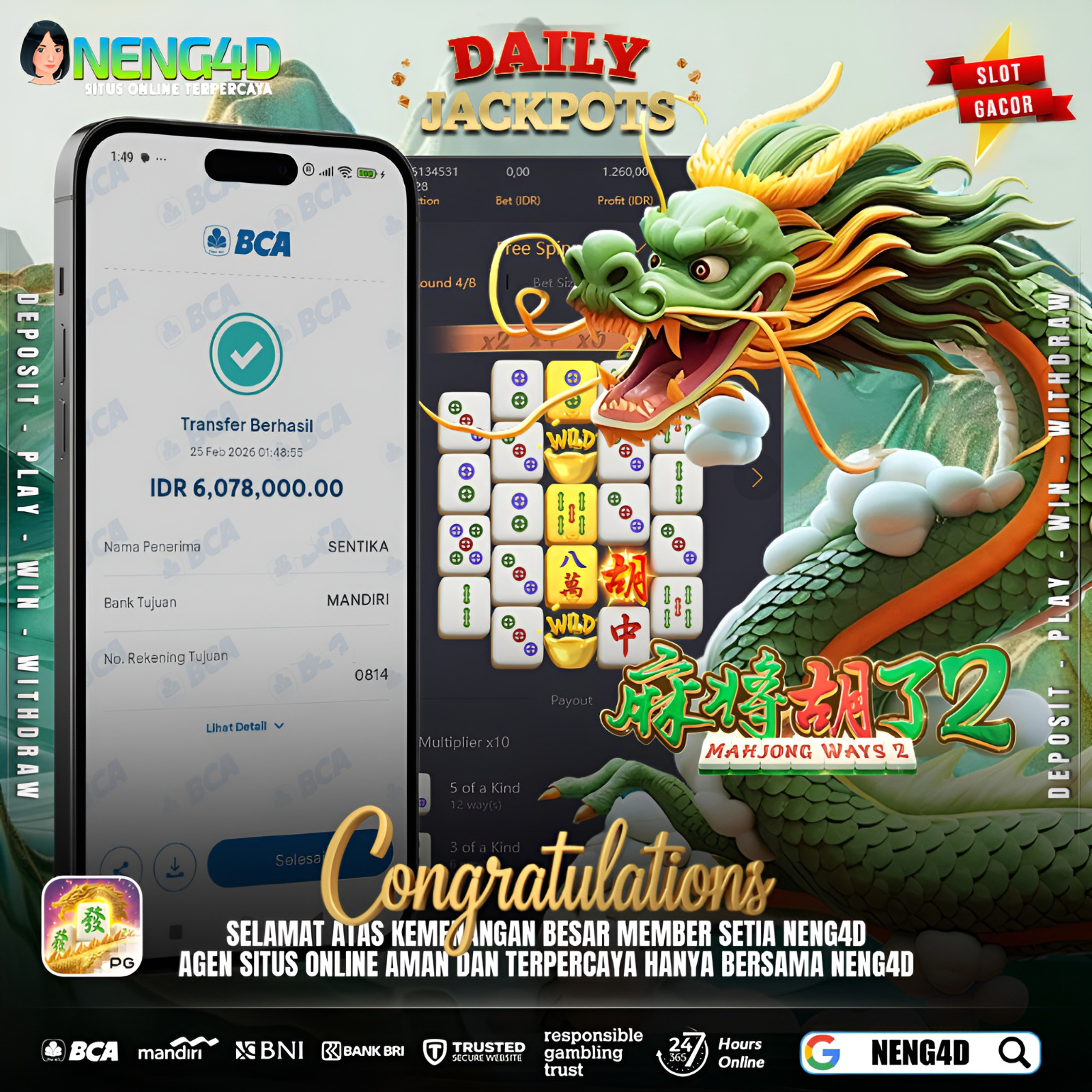 KEMENANGAN BESAR DI MAHJONG WAYS 2 NENG4D