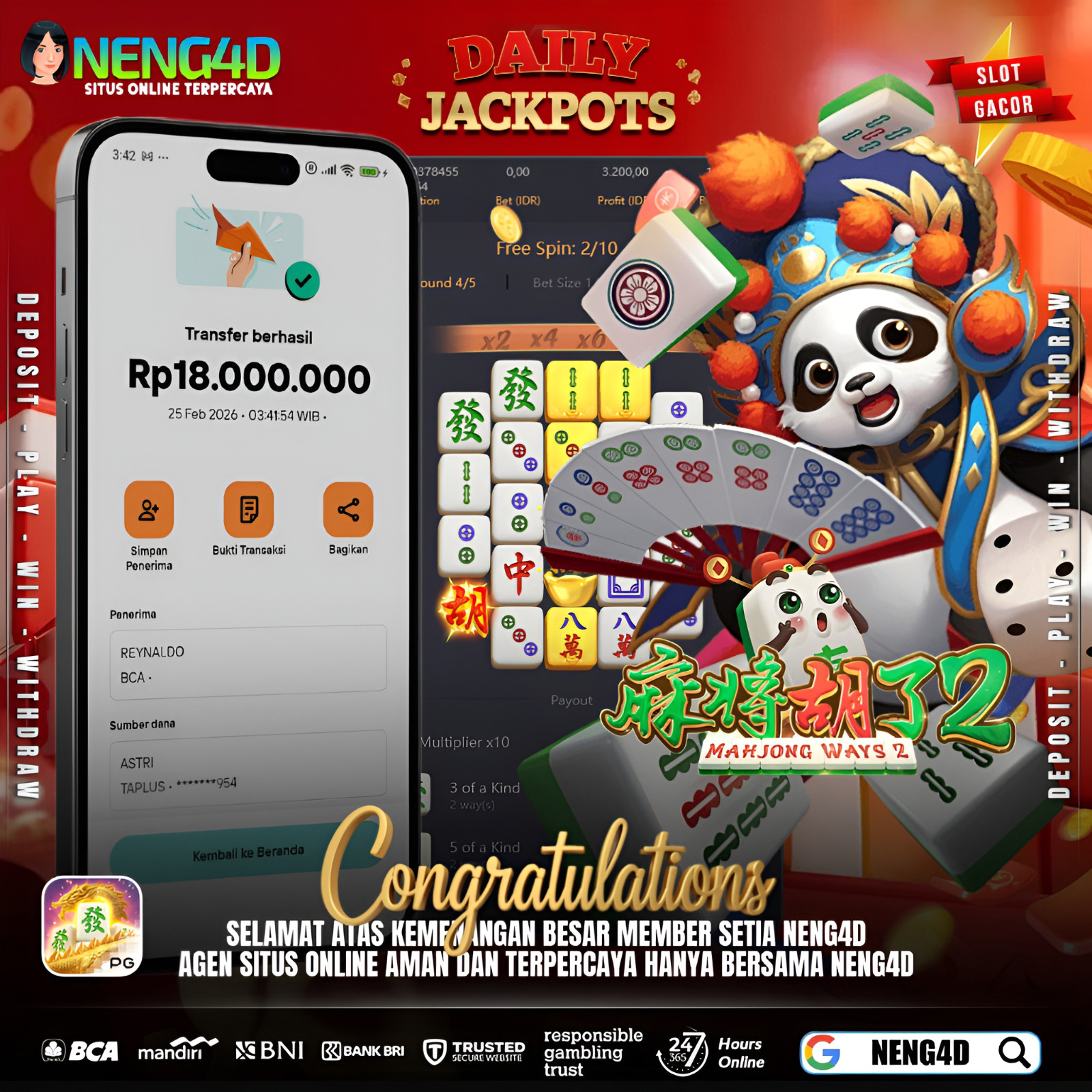 HASIL MAKSIMAL DI MAHJONG WAYS 2 NENG4D