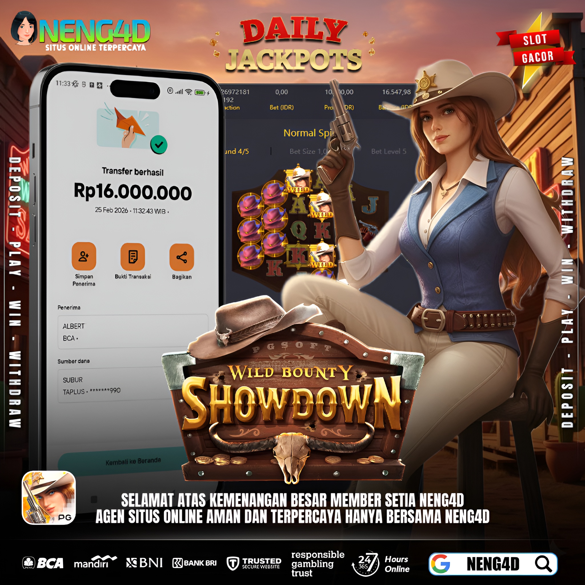 KEMENANGAN FANTASTIS DI WILD BOUNTY SHOWDOWN BARENG NENG4D