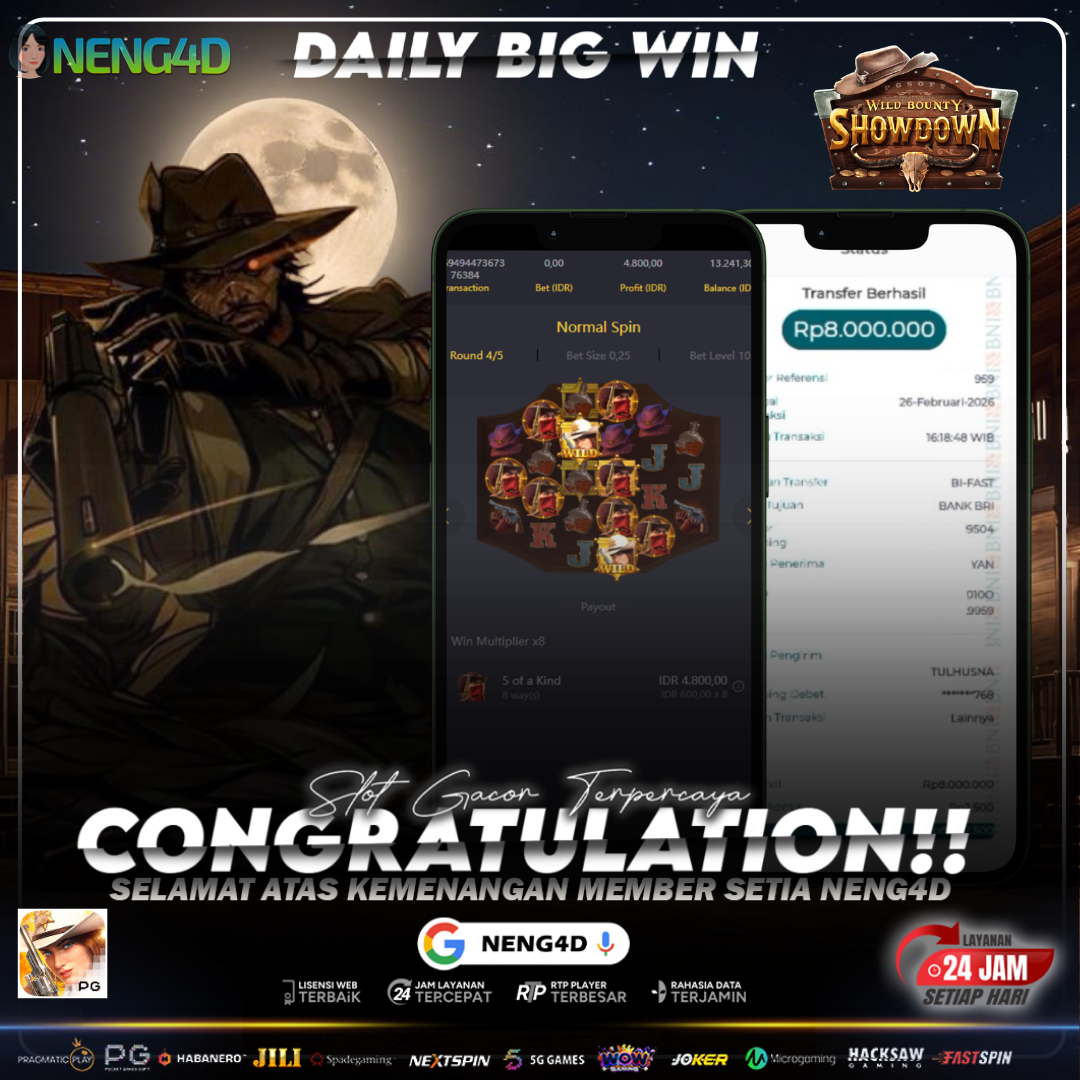 Jackpot 8 juta bermain di Wild Bounty Showdown Provider PG Soft