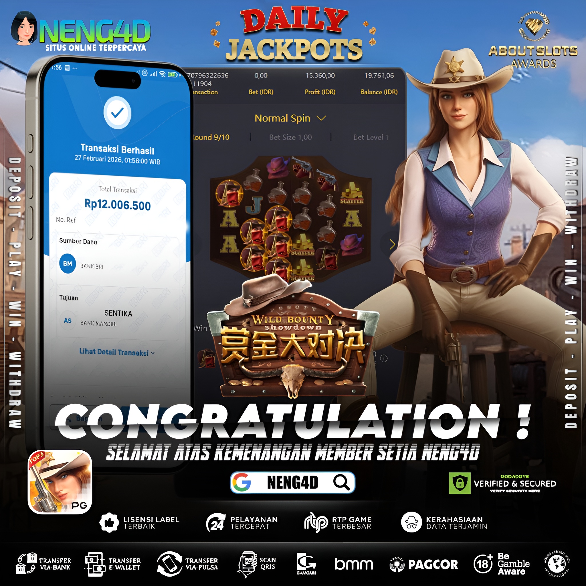 MENANG 12JT MAIN DI WILD BOUNTY SHOWDOWN PG SOFT