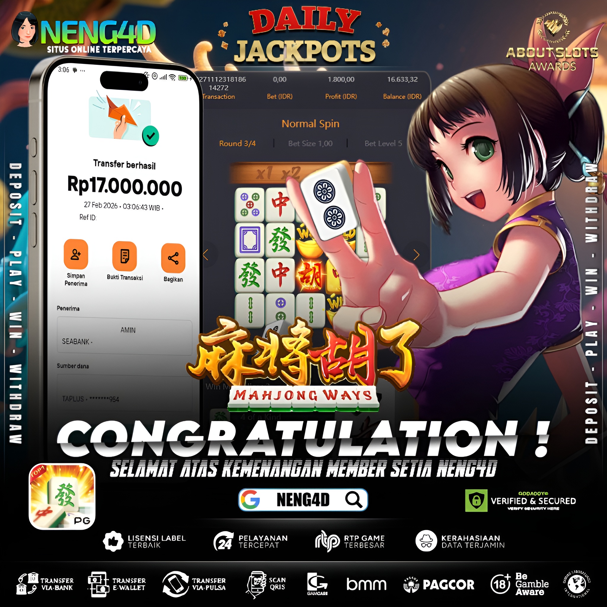 MENANG 17JT MAIN DI MAHJONG WAYS PG SOFT