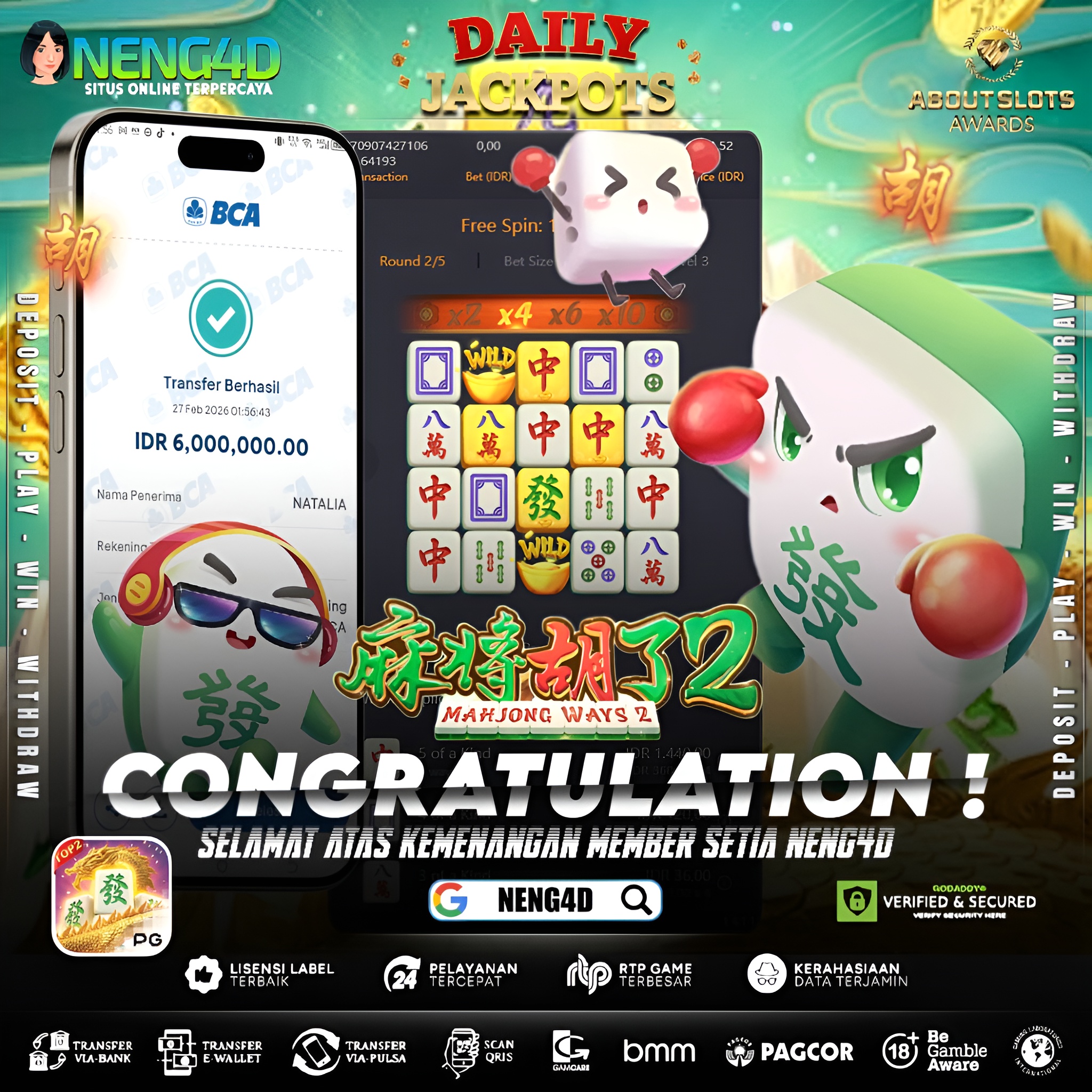 MENANG 6JT MAIN DI MAHJONG WAYS 2 PG SOFT