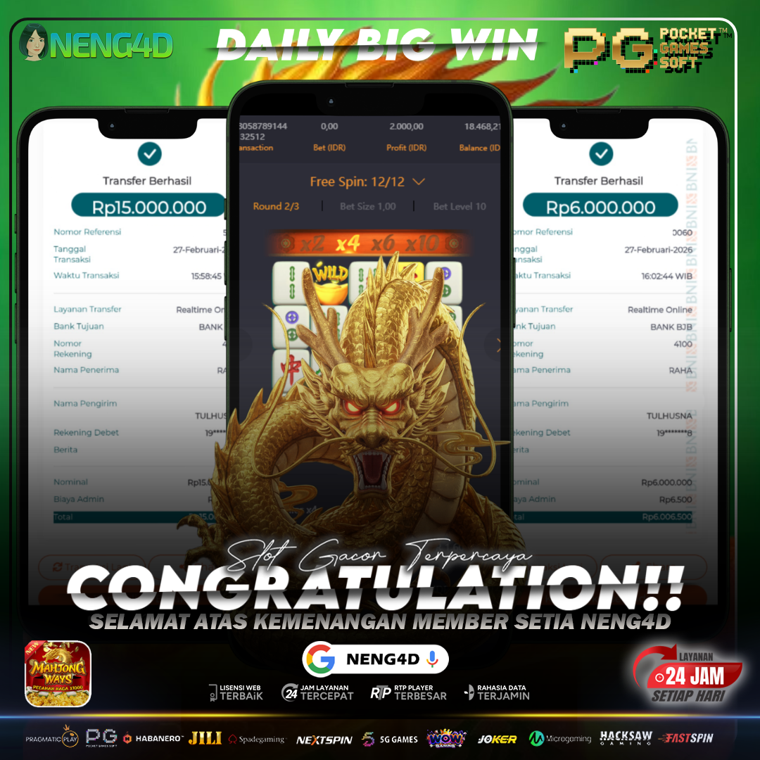 Mahjong Ways Berikan Kemenangan Mutlak 21 Juta dalam freespin di NENG4D