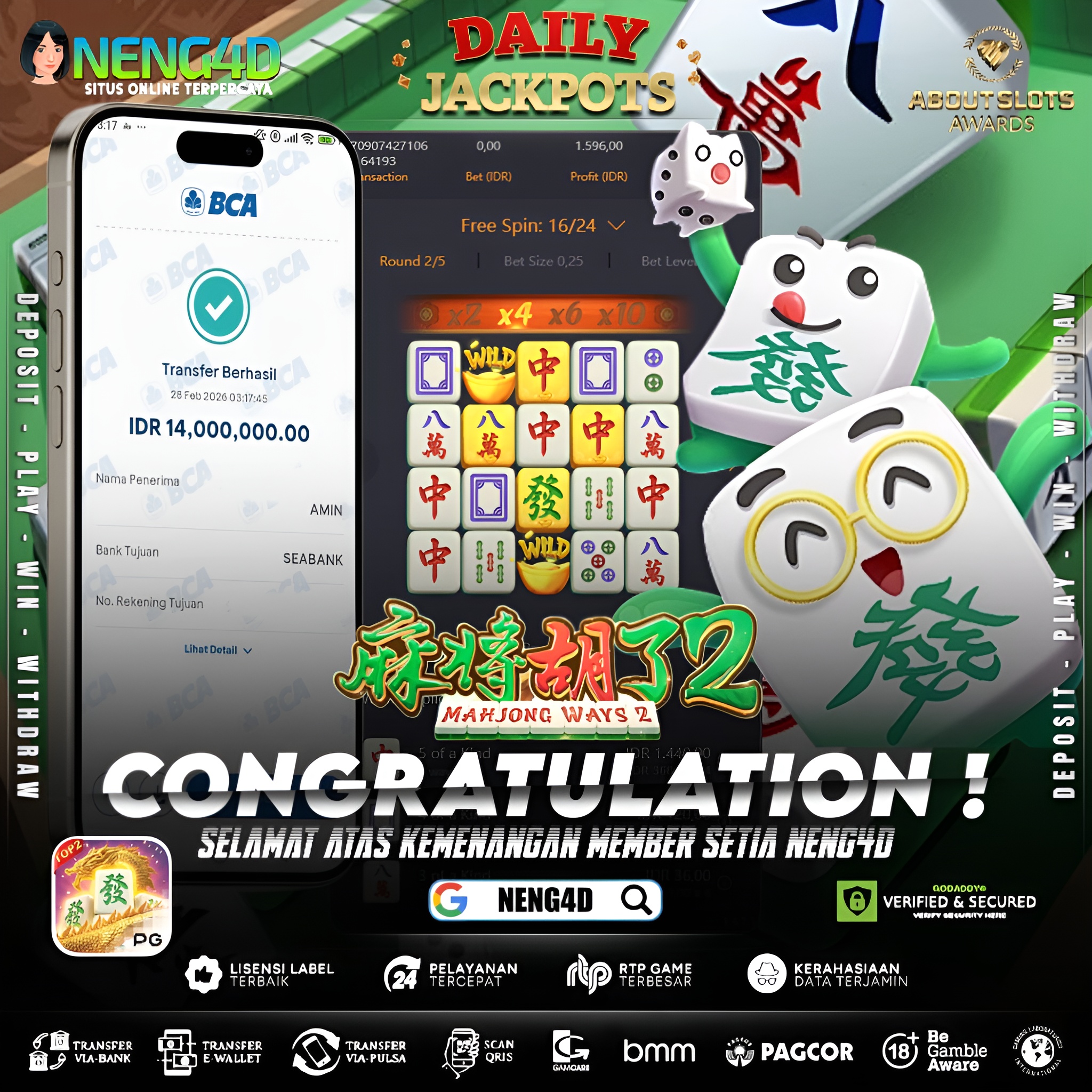 MENANG 14JT MAIN DI MAHJONG WAYS 2 PG SOFT