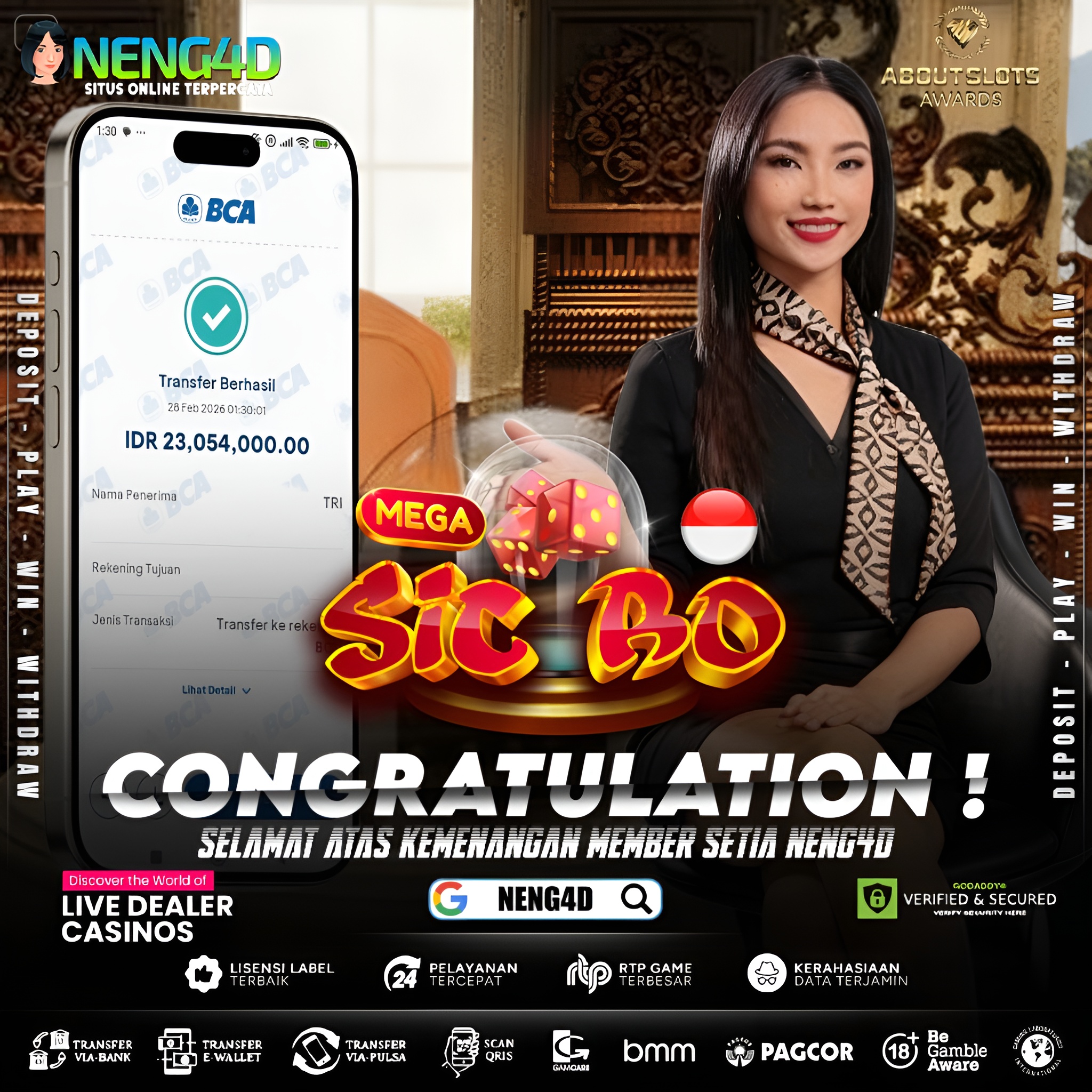 MENANG 23JT MAIN DI LIVE GAMES INDONESIAN MEGA SICBO PRAGMATIC PLAY