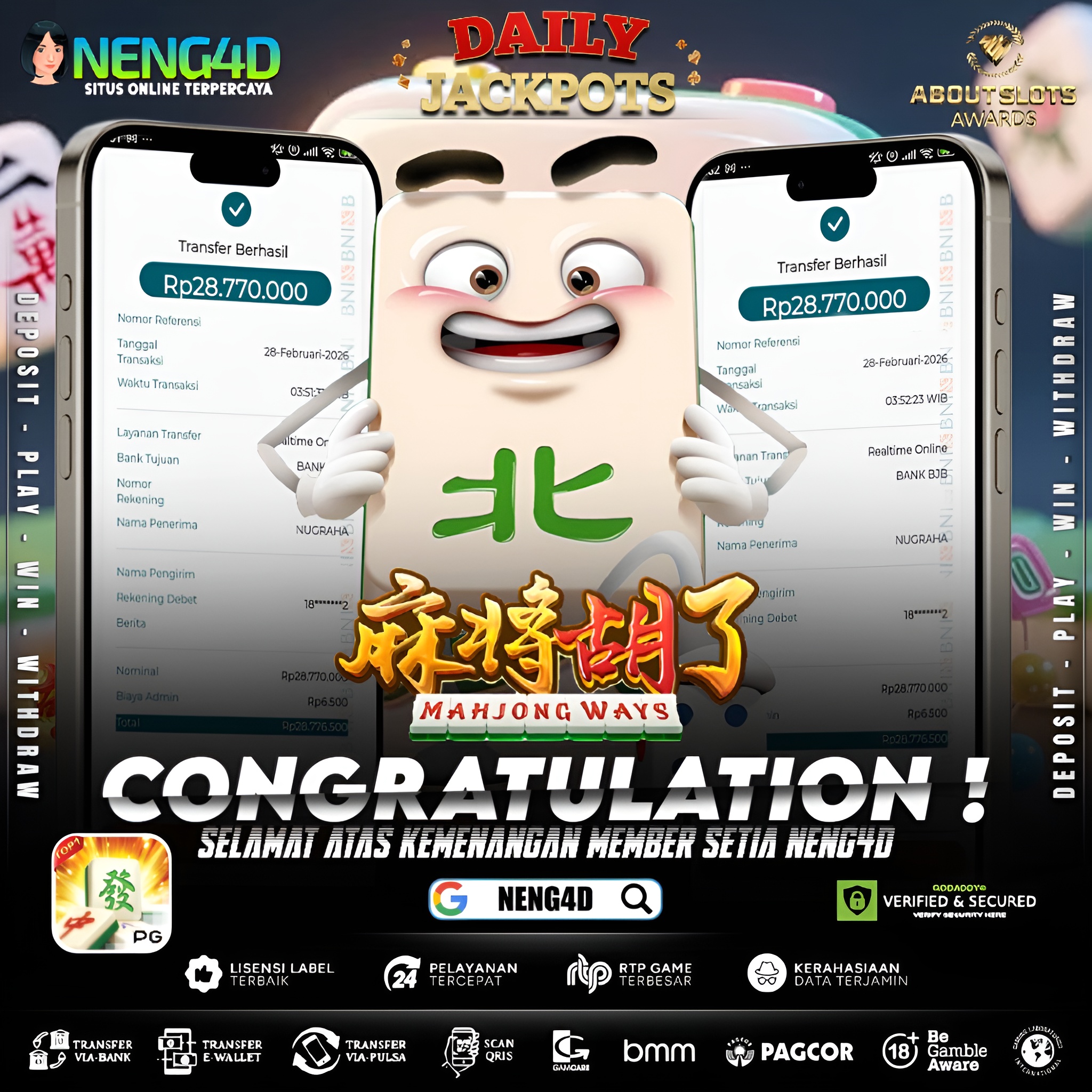 MENANG 57JT MAIN DI MAHJONG WAYS PG SOFT