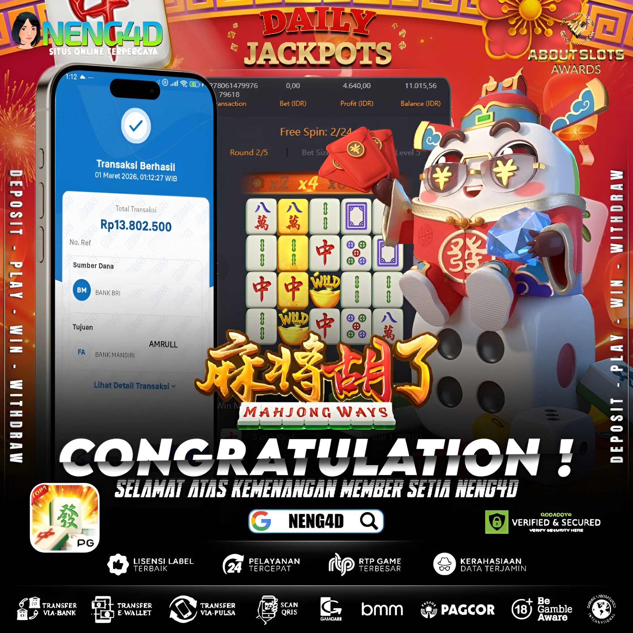 MENANG 13JT MAIN DI MAHJONG WAYS PG SOFT