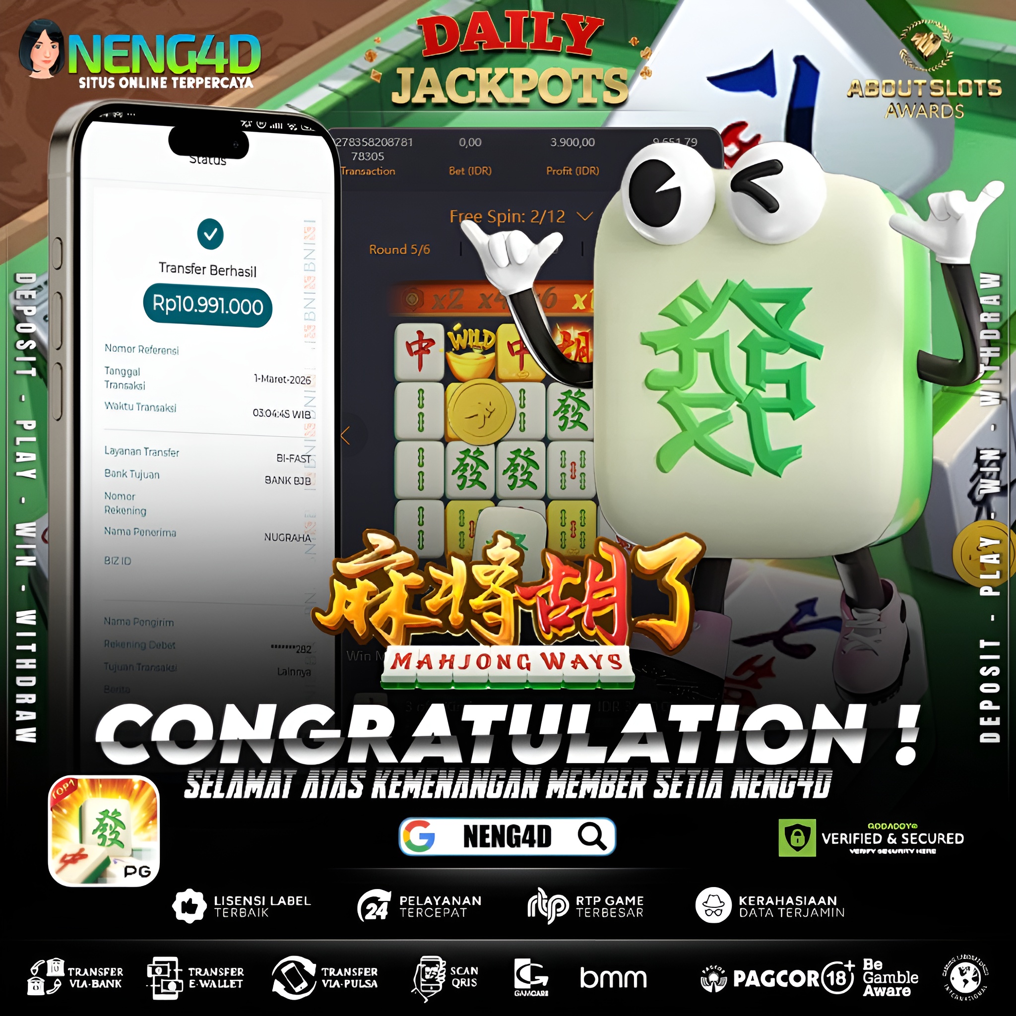 MENANG 10JT MAIN DI MAHJONG WAYS PG SOFT
