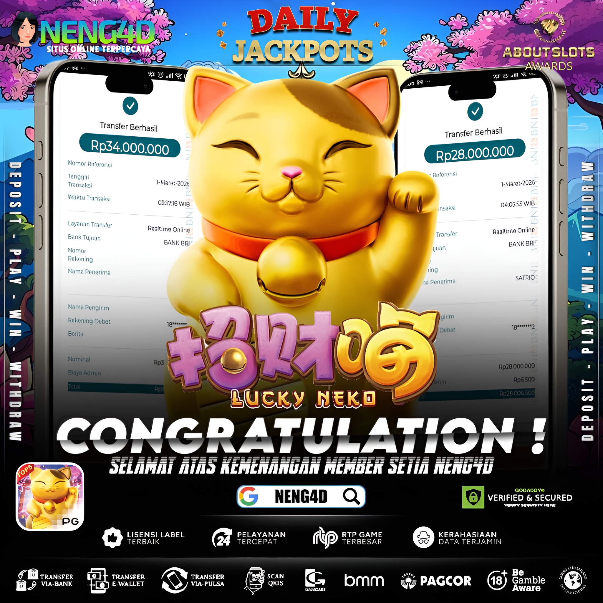 MENANG 62JT MAIN DI LUCKY NEKO PG SOFT