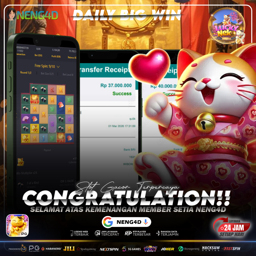 MEGA WIN! LUCKY NEKO Tembus 77 Juta !