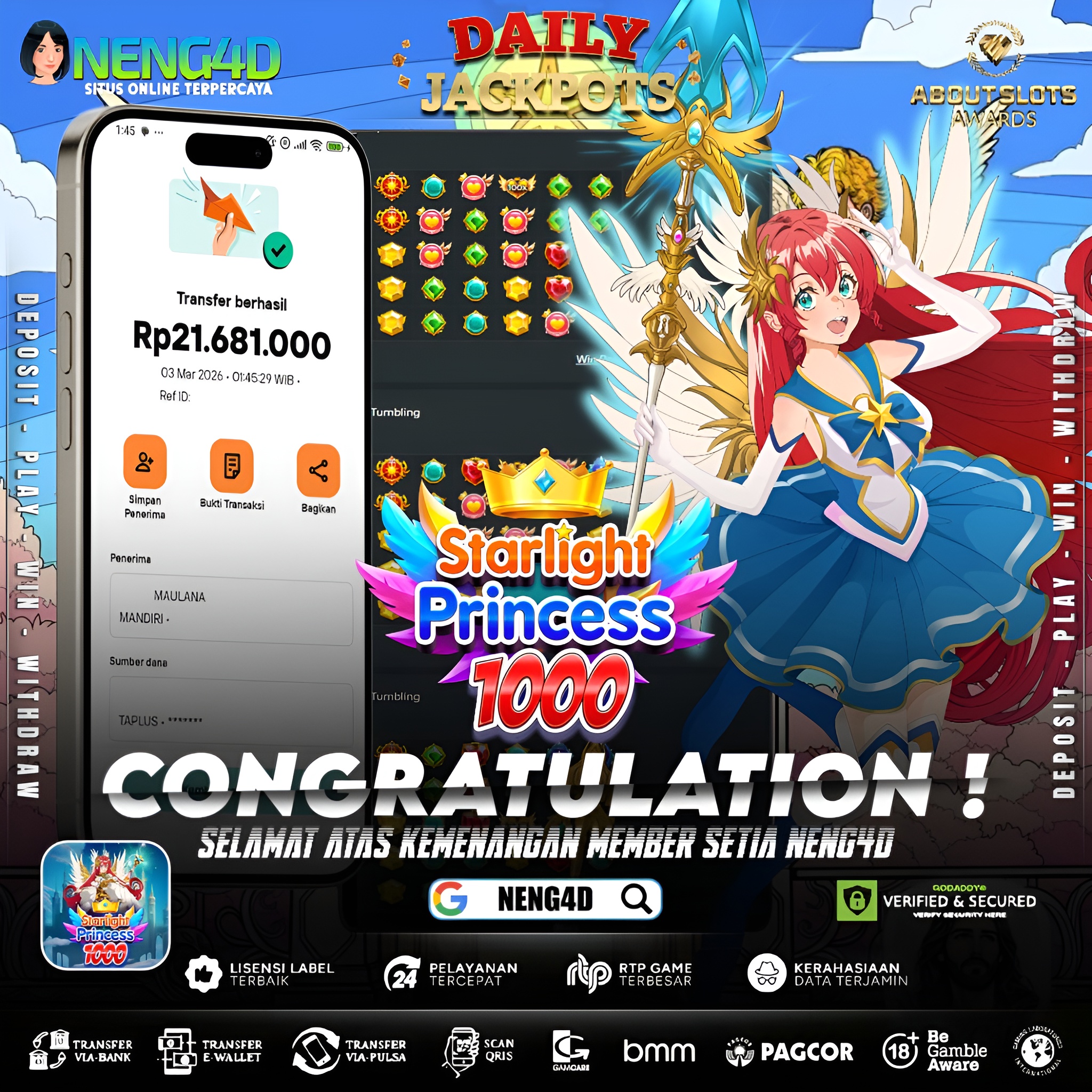 MENANG 21JT MAIN DI STARLIGHT PRINCESS 1000 PRAGMATIC PLAY
