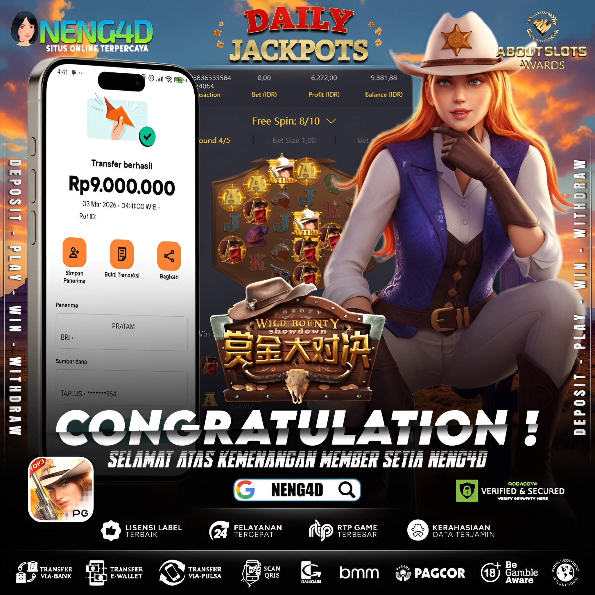 MENANG 9JT MAIN DI WILD BOUNTY SHOWDOWN PG SOFT