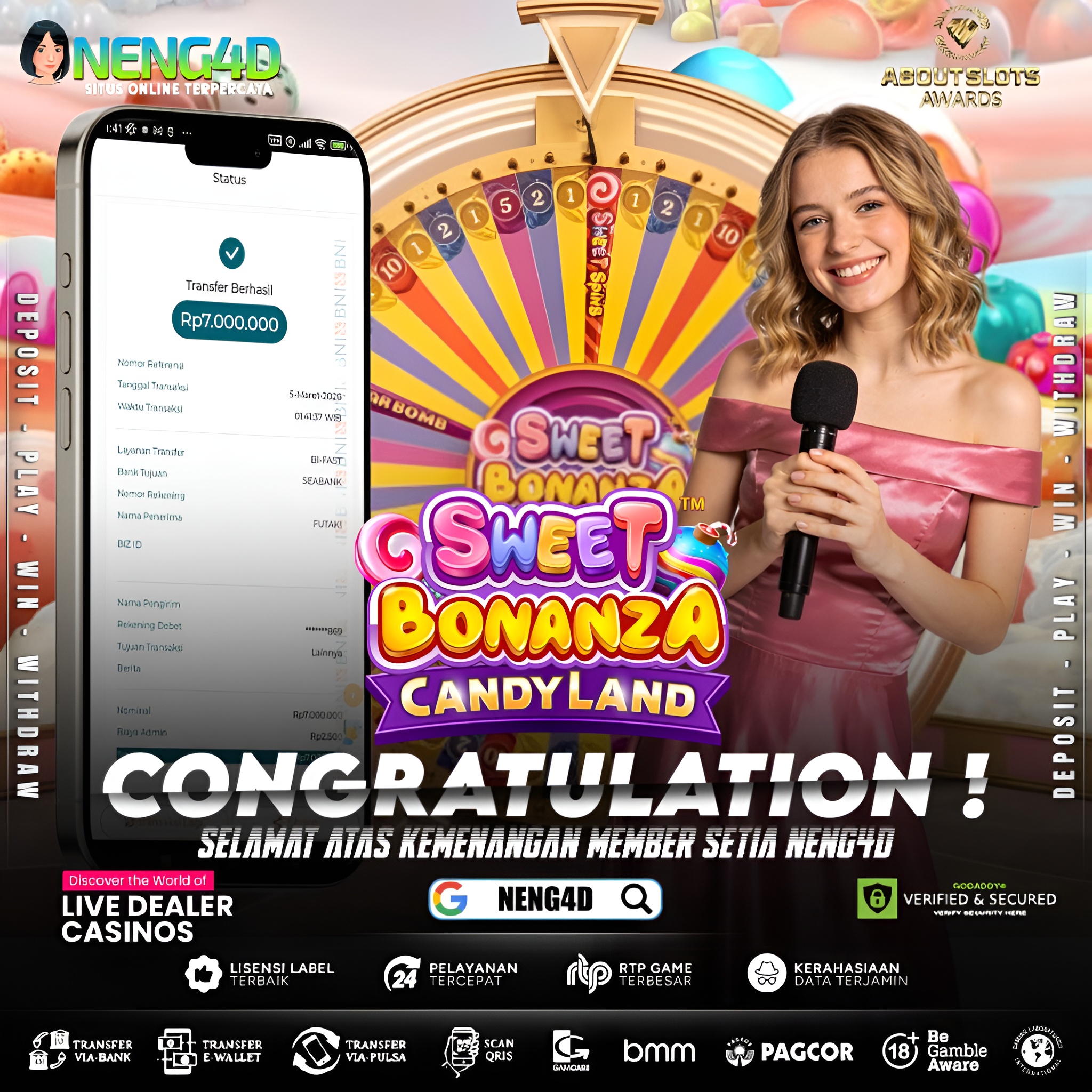 MENANG 7JT MAIN DI LIVE CASINO SWEET BONANZA CANDYLAND PRAGMATIC PLAY