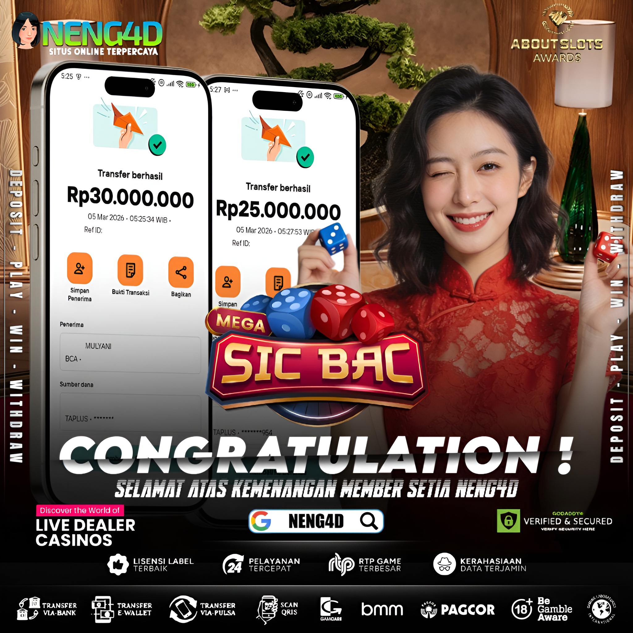 MENANG 55JT MAIN DI LIVE GAMES MEGA SIC BAC PRAGMATIC PLAY
