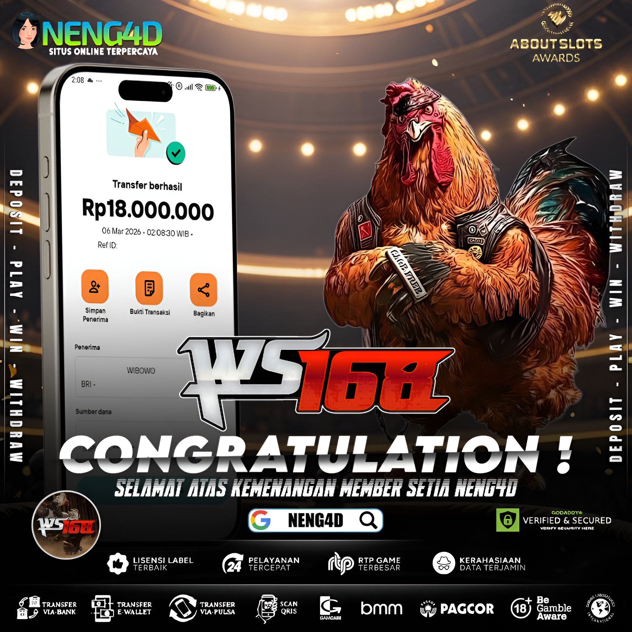 MENANG 18JT MAIN SABUNG AYAM PILIH WALA DI WS168