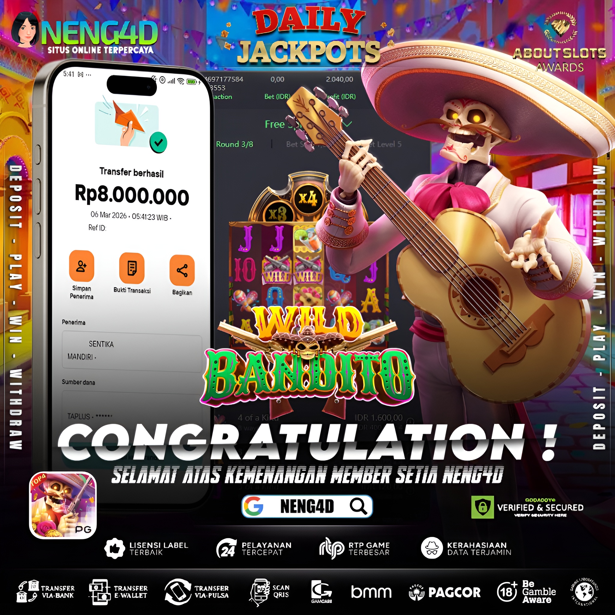 MENANG 8JT MAIN DI WILD BANDITO PG SOFT