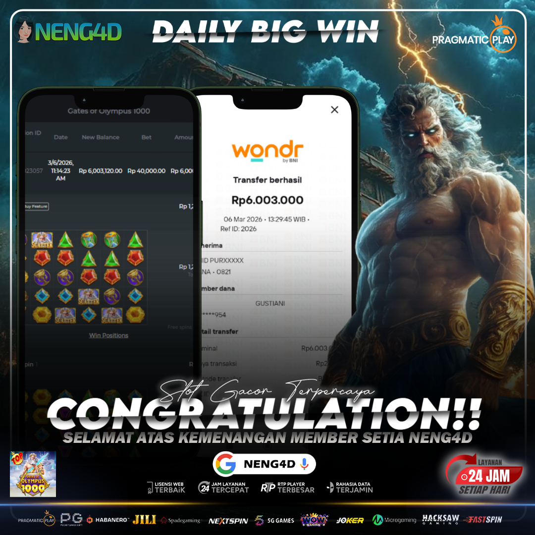 KEJUTAN MAXWIN! ZEUS 1000 TEMBUS 6 JUTA DI NENG4D