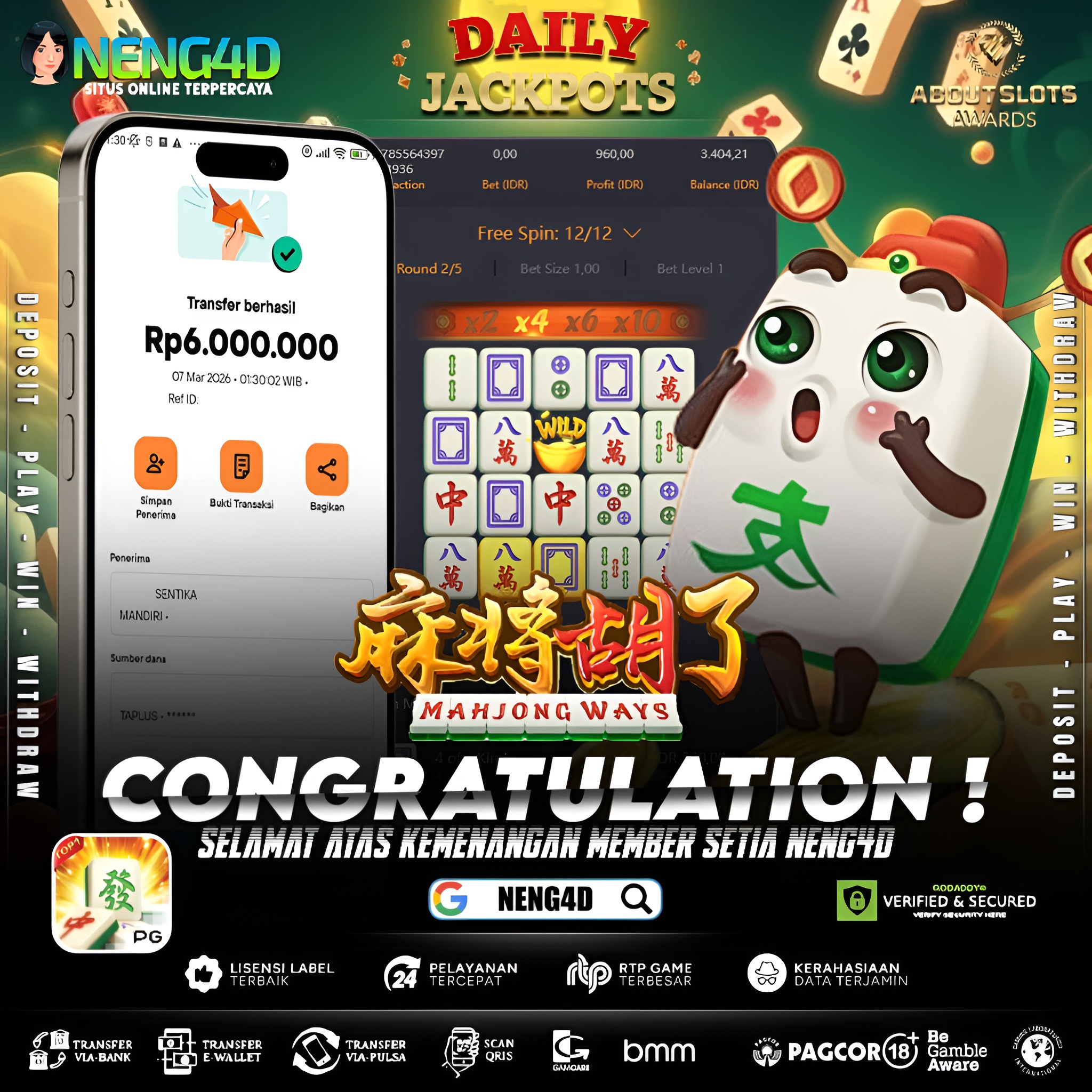 MENANG 6JT MAIN DI MAHJONG WAYS PG SOFT
