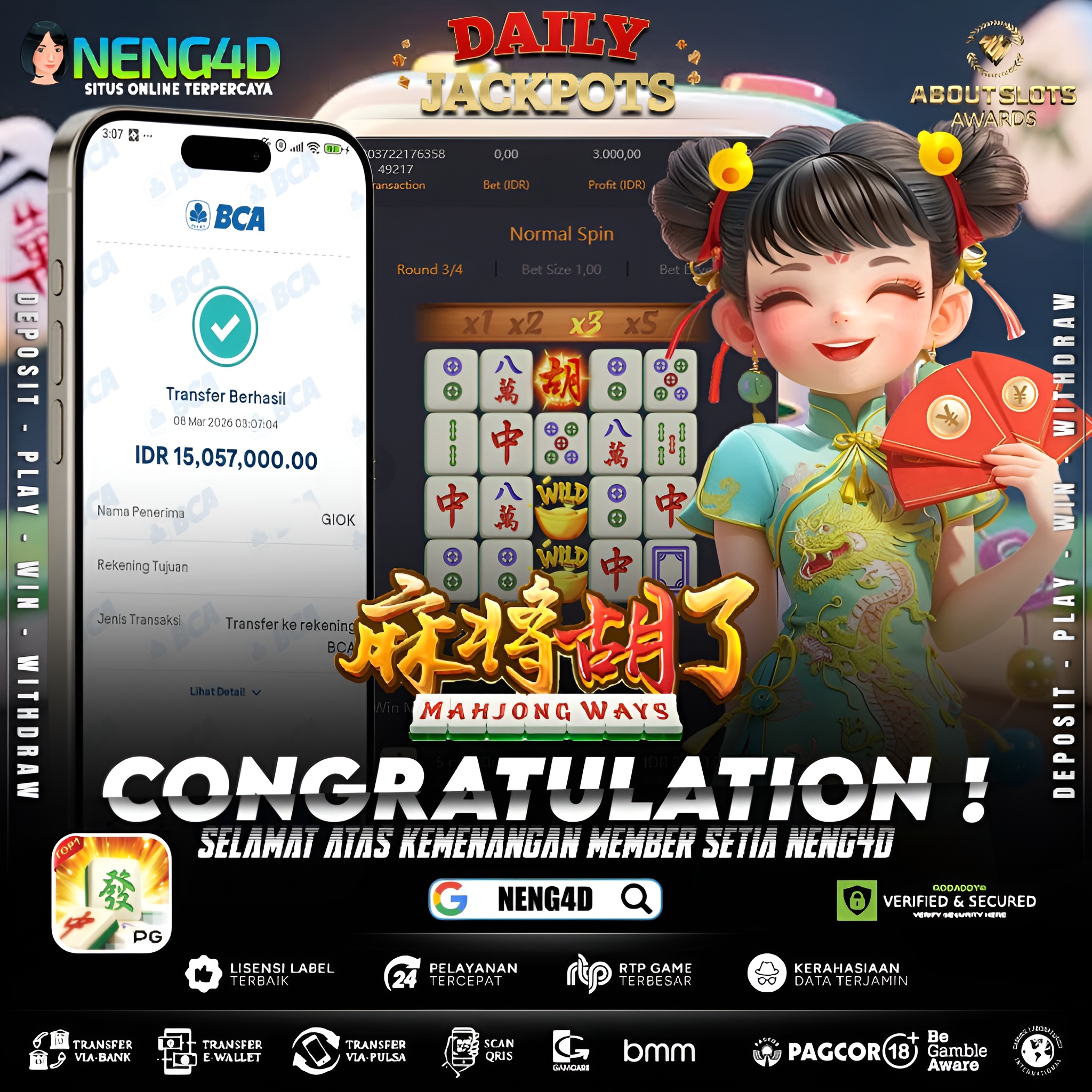 MENANG 15JT MAIN DI MAHJONG WAYS PG SOFT