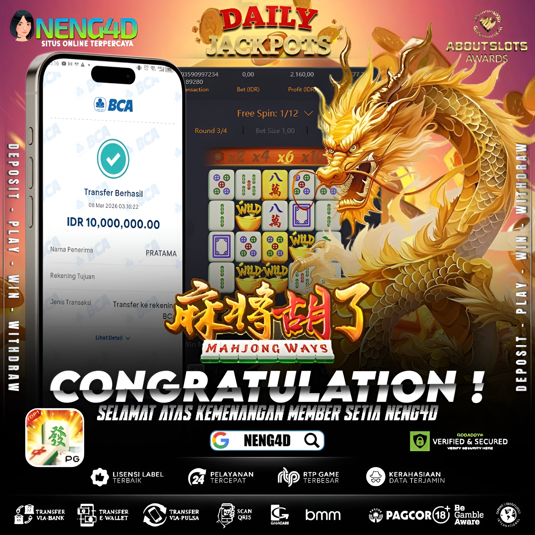 MENANG 10JT MAIN DI MAHJONG WAYS PG SOFT