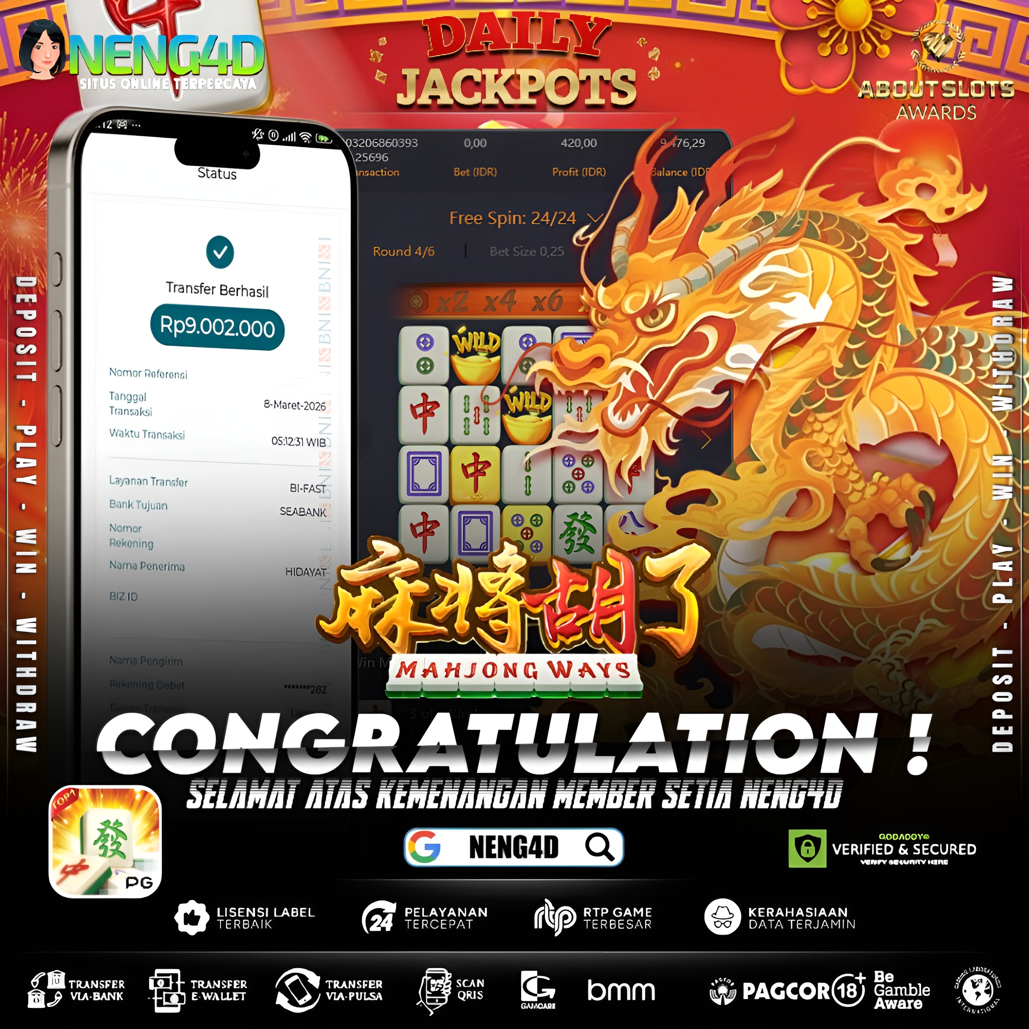 MENANG 9JT MAIN DI MAHJONG WAYS PG SOFT