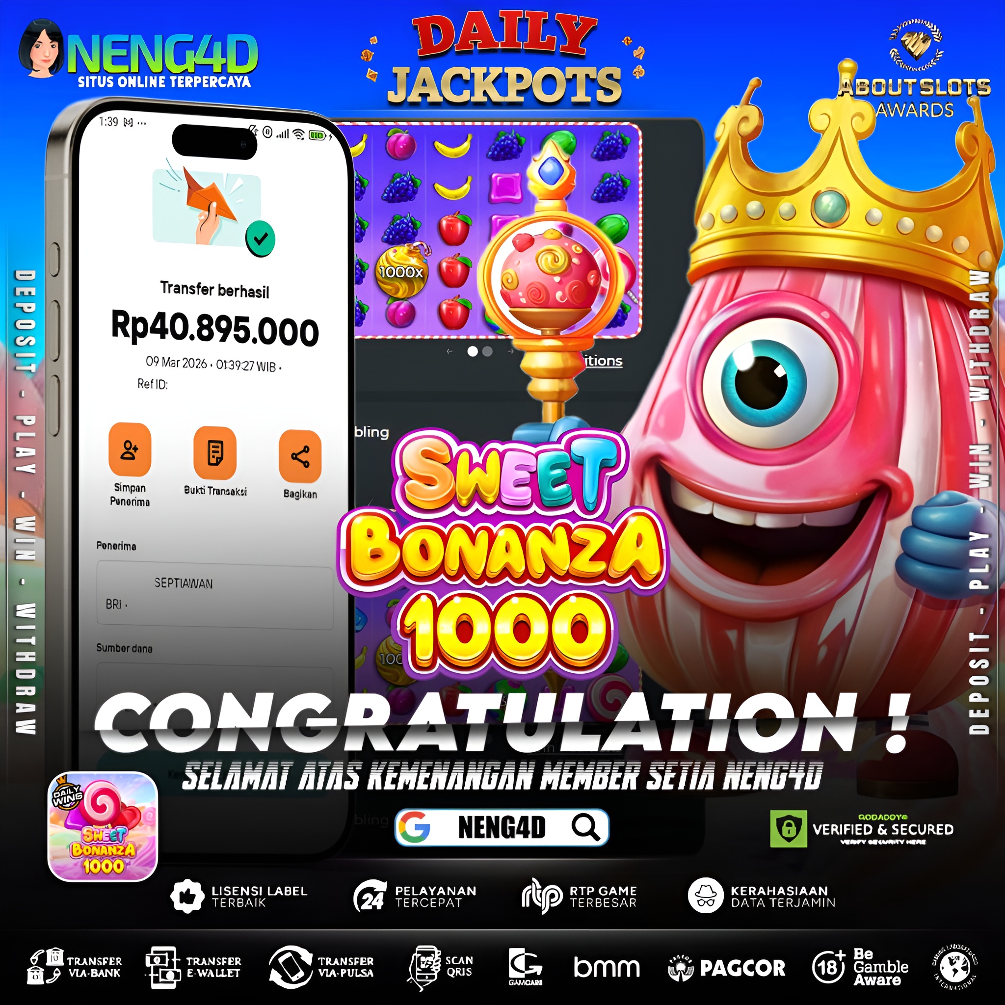 MENANG 40JT MAIN DI SWEET BONANZA 1000 PRAGMATIC PLAY