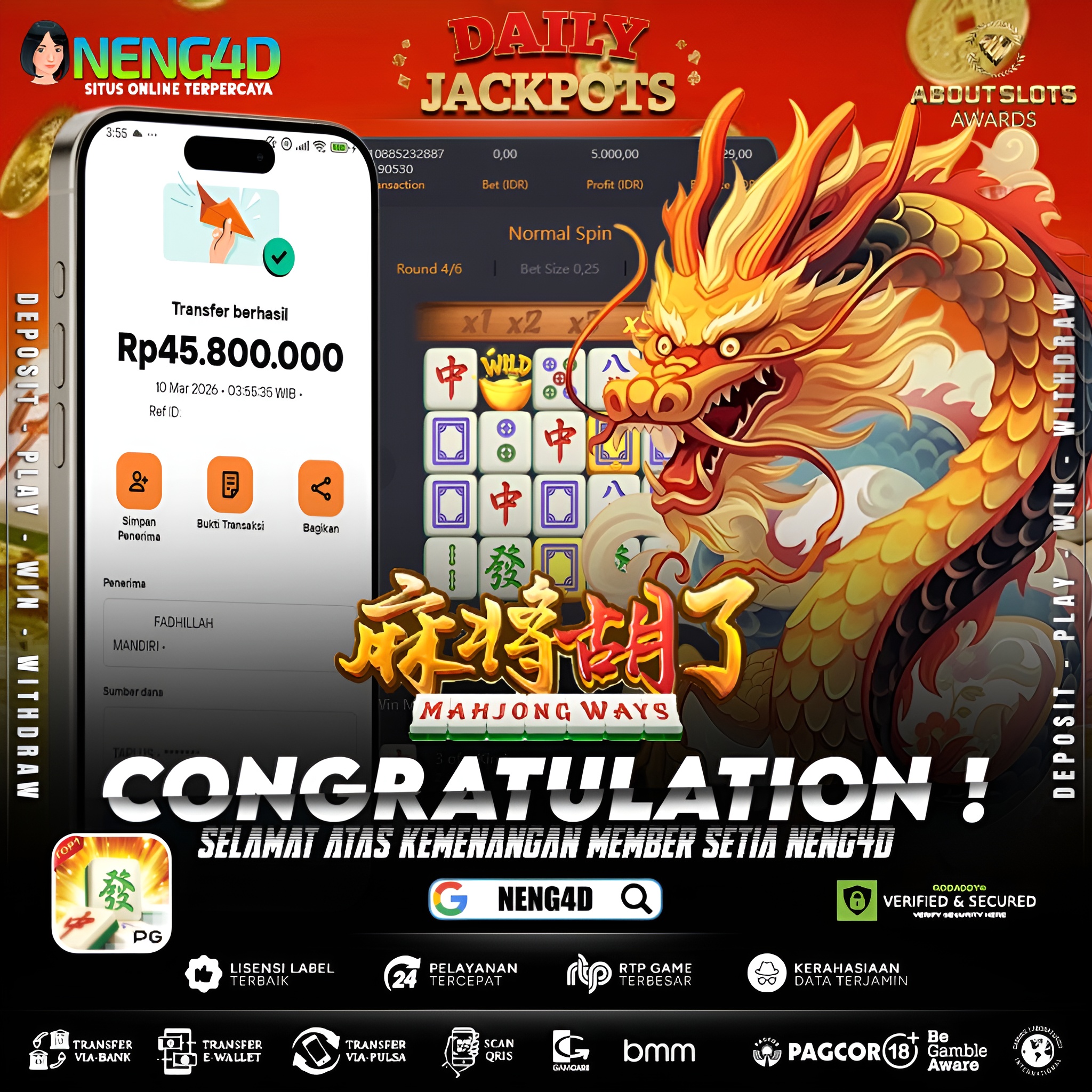 MENANG 48JT MAIN DI MAHJONG WAYS PG SOFT