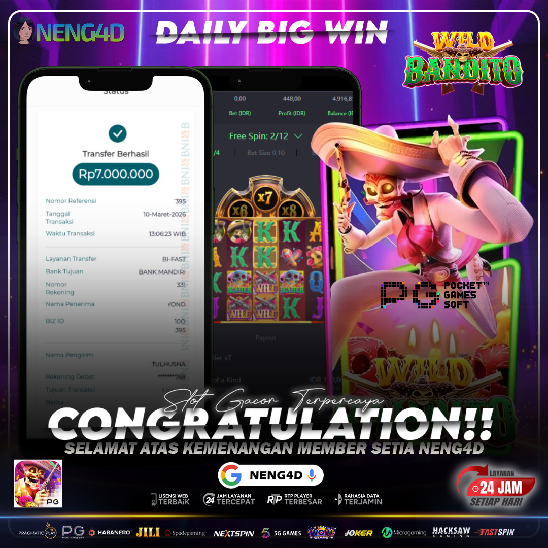 MENANG 7 JT MAIN DI WILD BANDITO PG SOFT