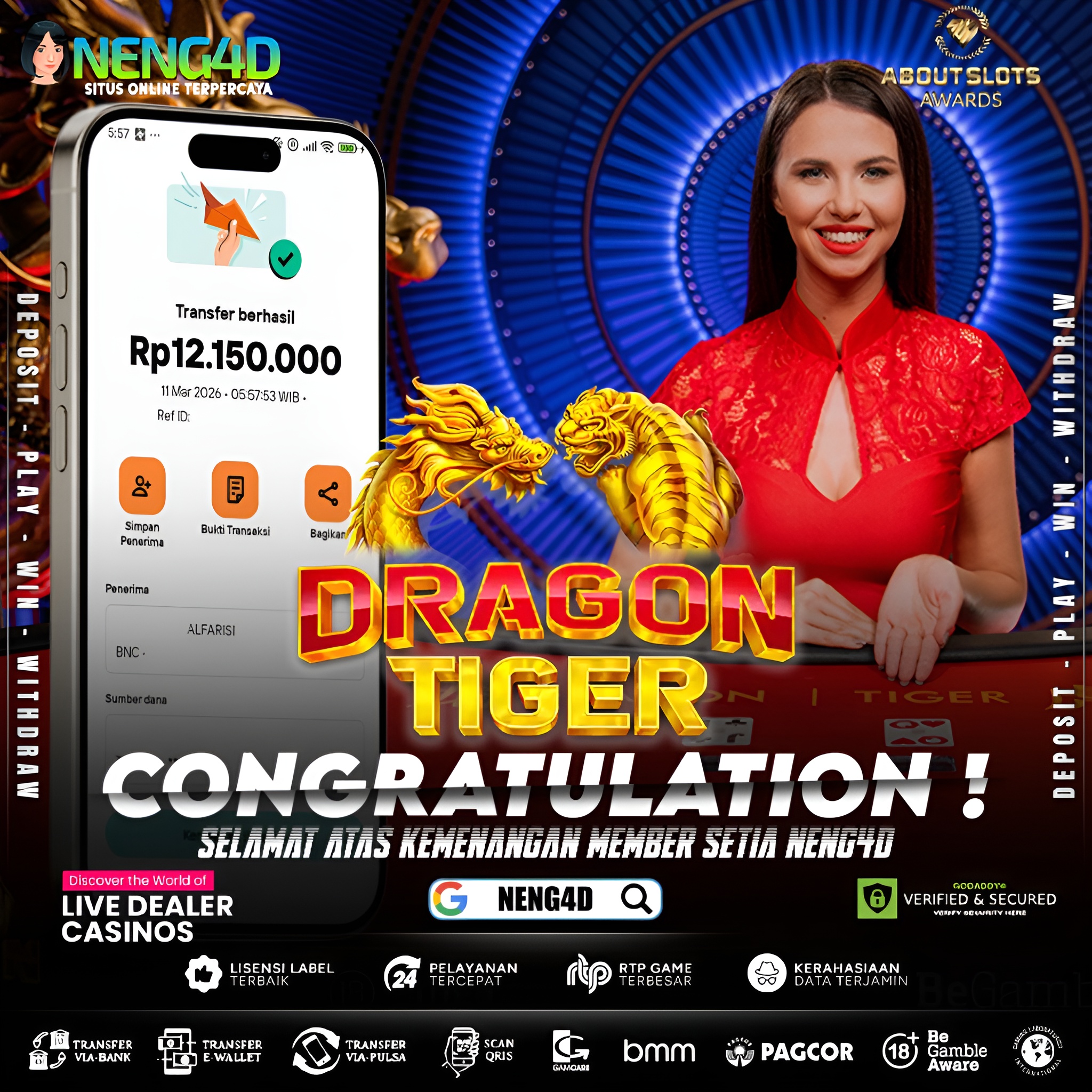MENANG 12JT MAIN DI LIVE CASINO DRAGON TIGER PRAGMATIC PLAY