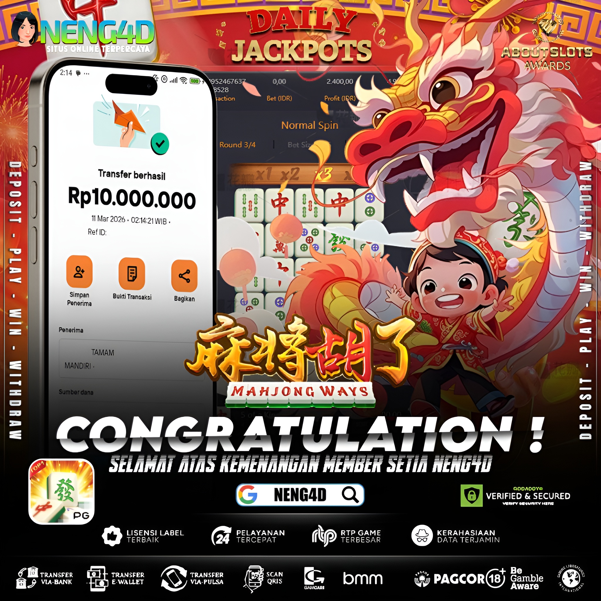 MENANG 10JT MAIN DI MAHJONG WAYS