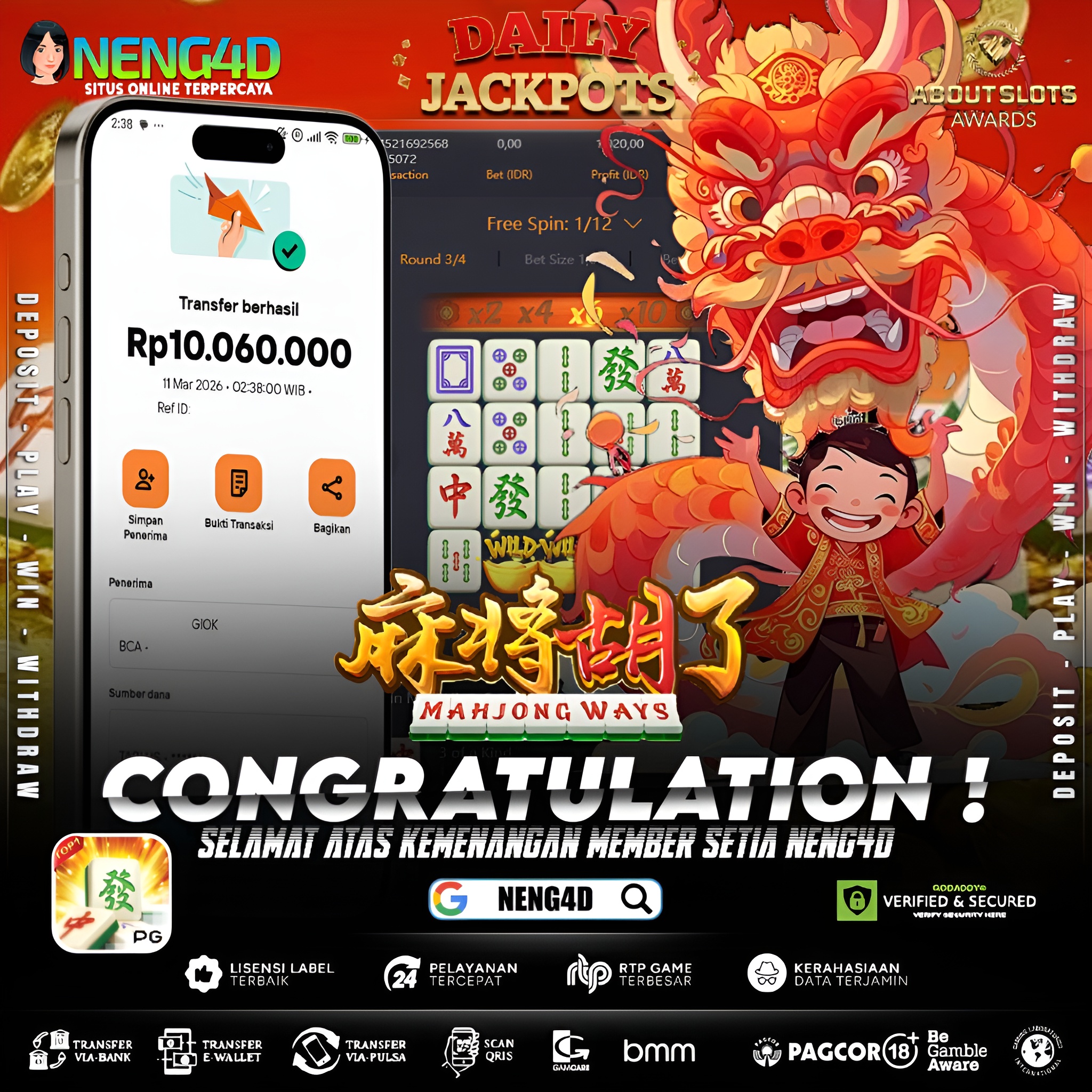 MENANG 10JT MAIN DI MAHJONG WAYS PG SOFT